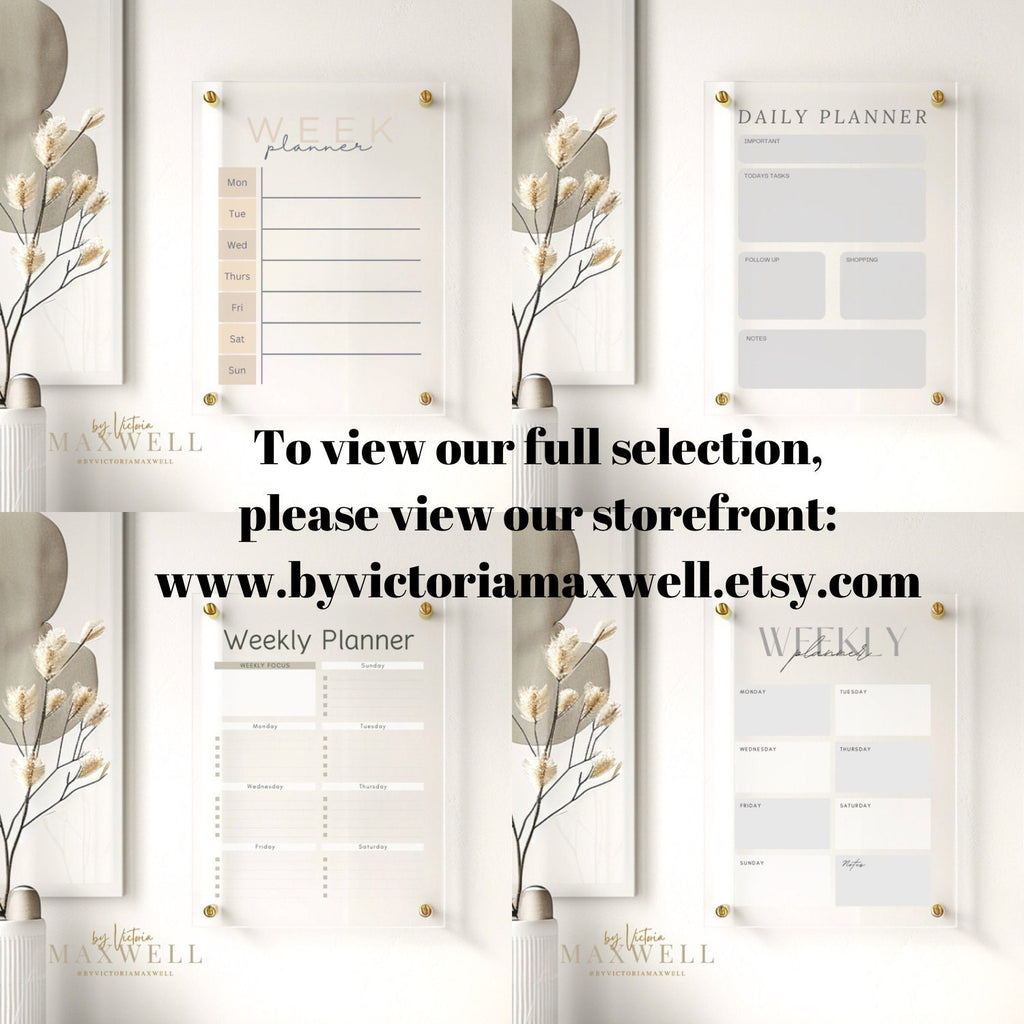 personalised acrylic wall planner, dry erase planner, wall mounted planner, large custom calendar, modern contemporary | By Victoria Maxwell - V&C Designs Ltd