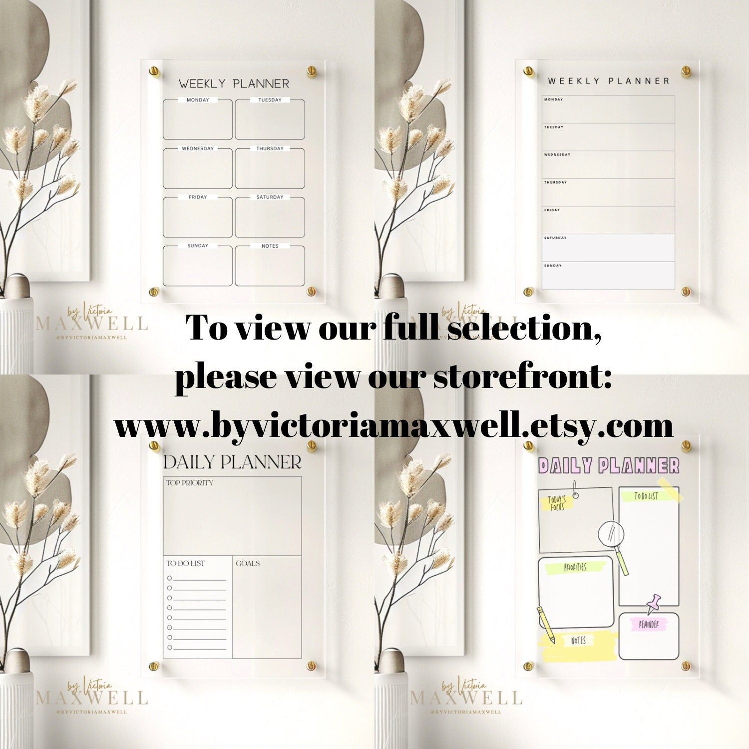 personalised acrylic wall planner, dry erase planner, wall mounted planner, large custom calendar, modern contemporary | By Victoria Maxwell - V&C Designs Ltd