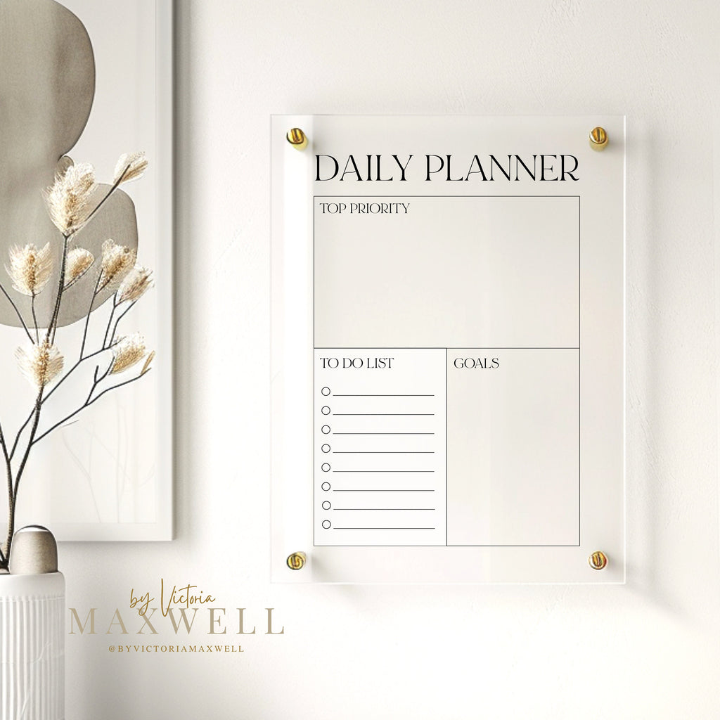 Personal Weekly Planner | Recyclable Acrylic Reusable Wipeable Organization Calendar | + Free Marker Pen