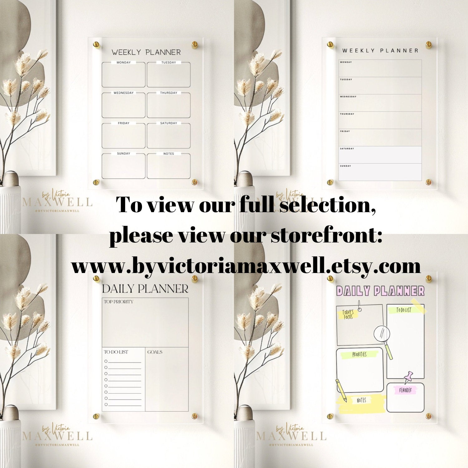 personalised acrylic wall planner, dry erase planner, wall mounted planner, large custom calendar, modern contemporary | By Victoria Maxwell - V&C Designs Ltd