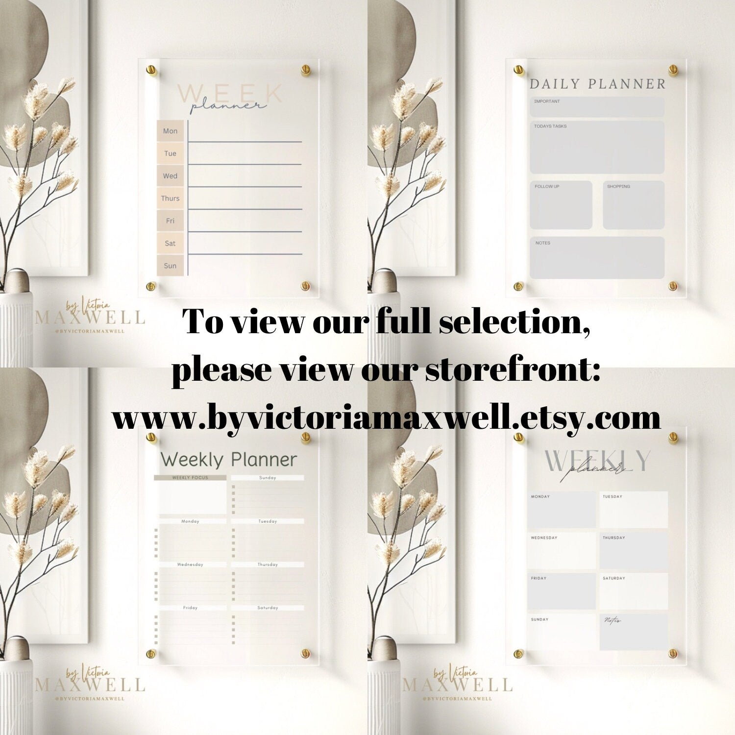 personalised acrylic wall planner, dry erase planner, wall mounted planner, large custom calendar, modern contemporary | By Victoria Maxwell - V&C Designs Ltd