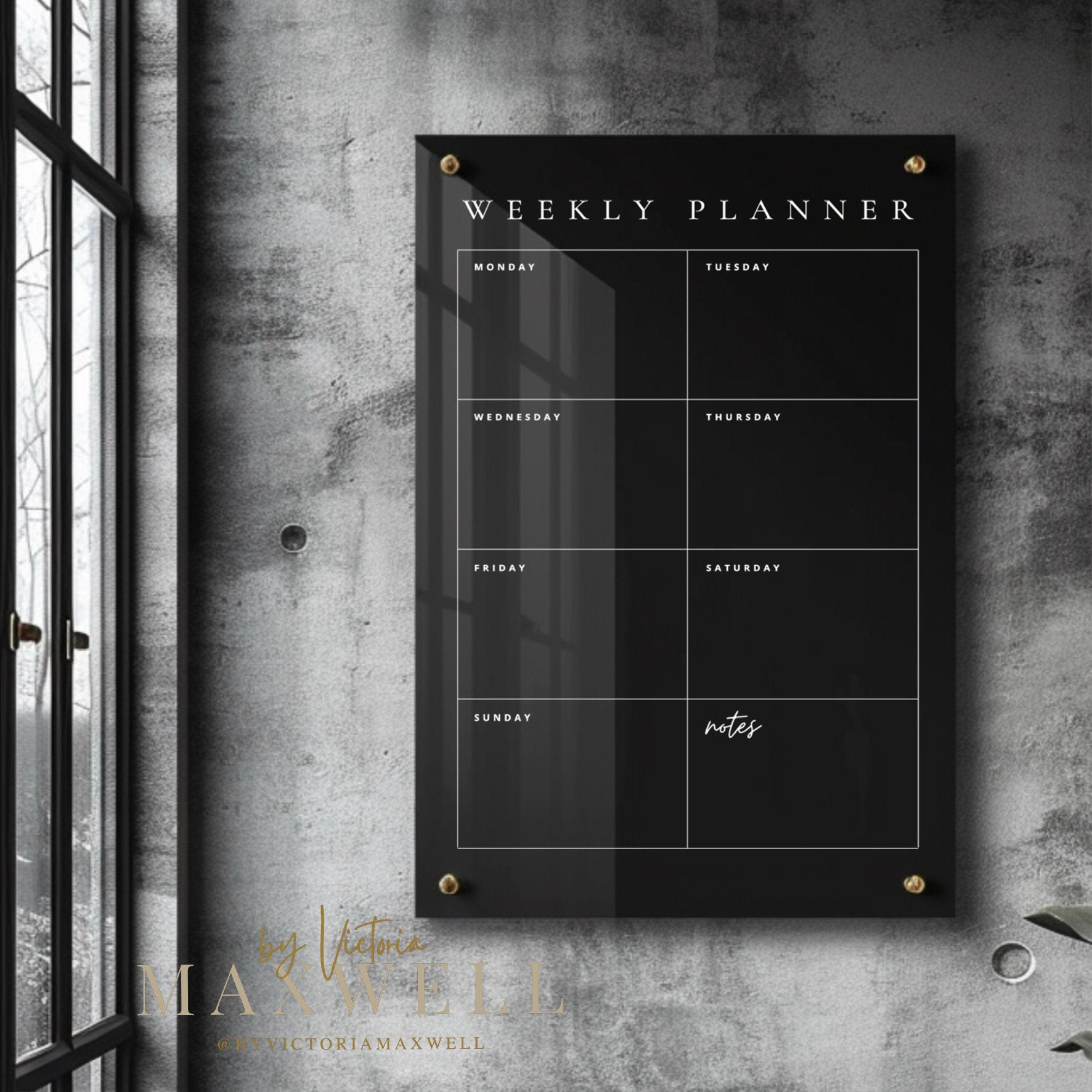 personalised acrylic wall planner, dry erase planner, wall mounted planner, large custom calendar, modern contemporary | By Victoria Maxwell - V&C Designs Ltd