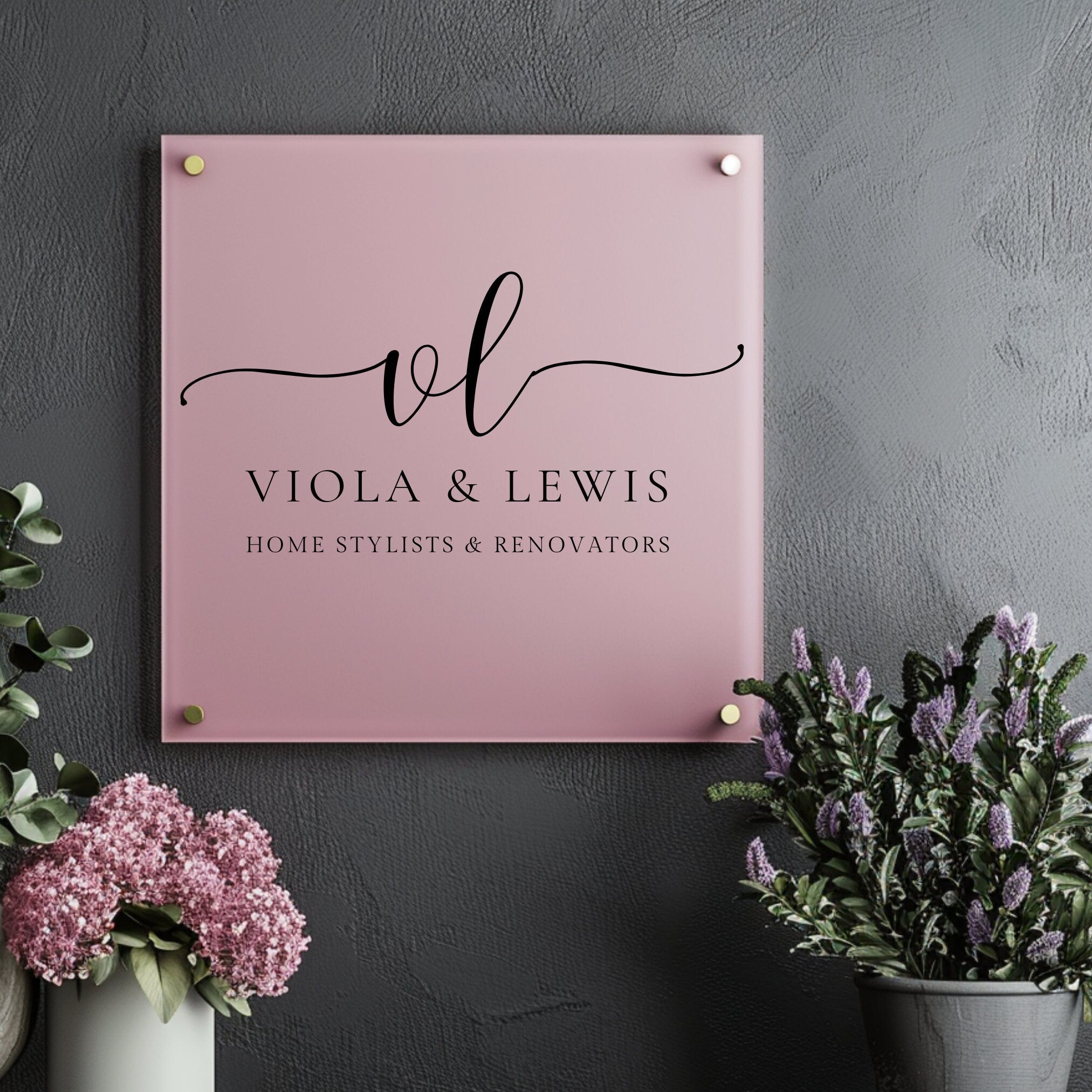 Custom Printed Acrylic Business Logo Sign: Personalized Plaque for Office, Reception, Storefront, AirBnB