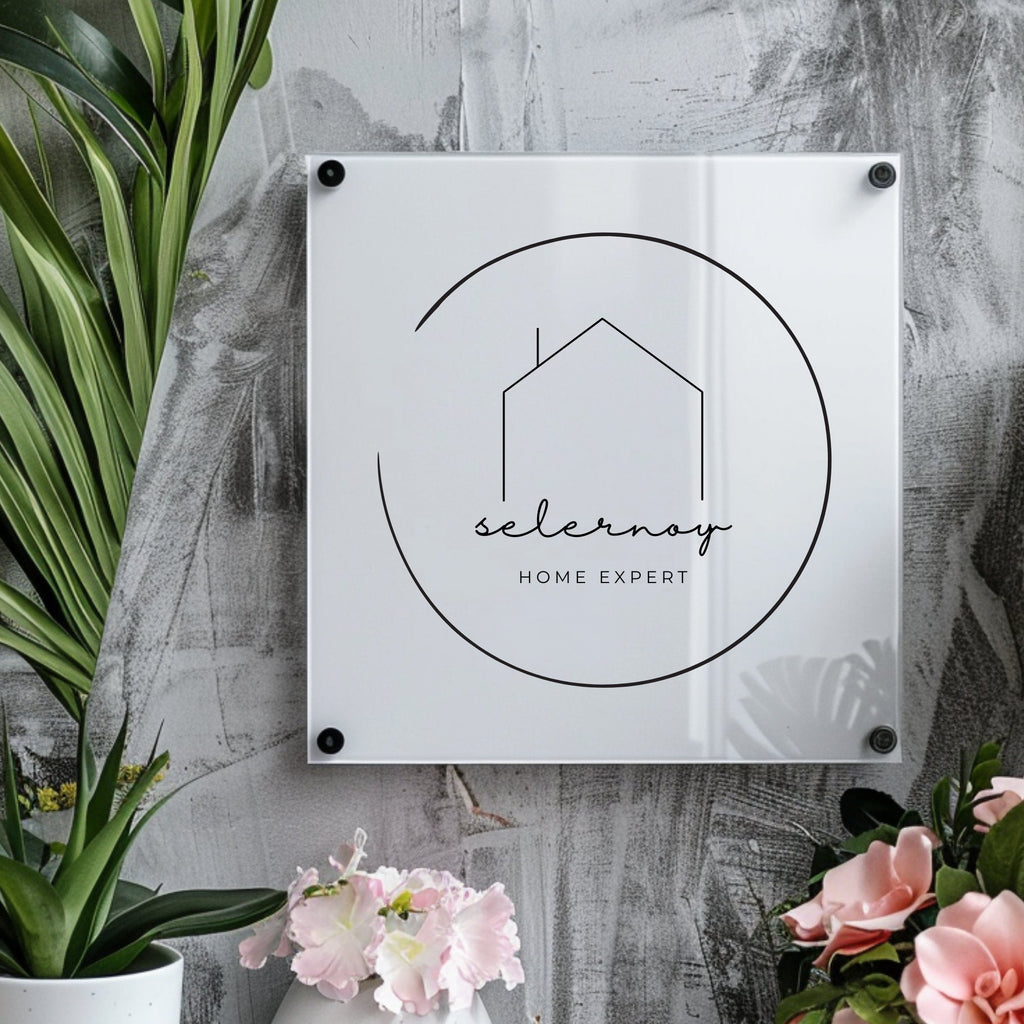 Personalised Acrylic Sign, Business logo Plaque, Wall Mounted Sign, Modern Sign