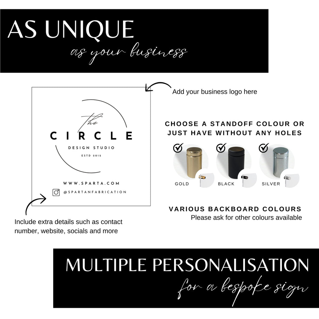 Custom Acrylic Business Logo Sign, Personalised Air BNB Information Plaque, Floating Perspex for Office, Reception, Storefont, Door