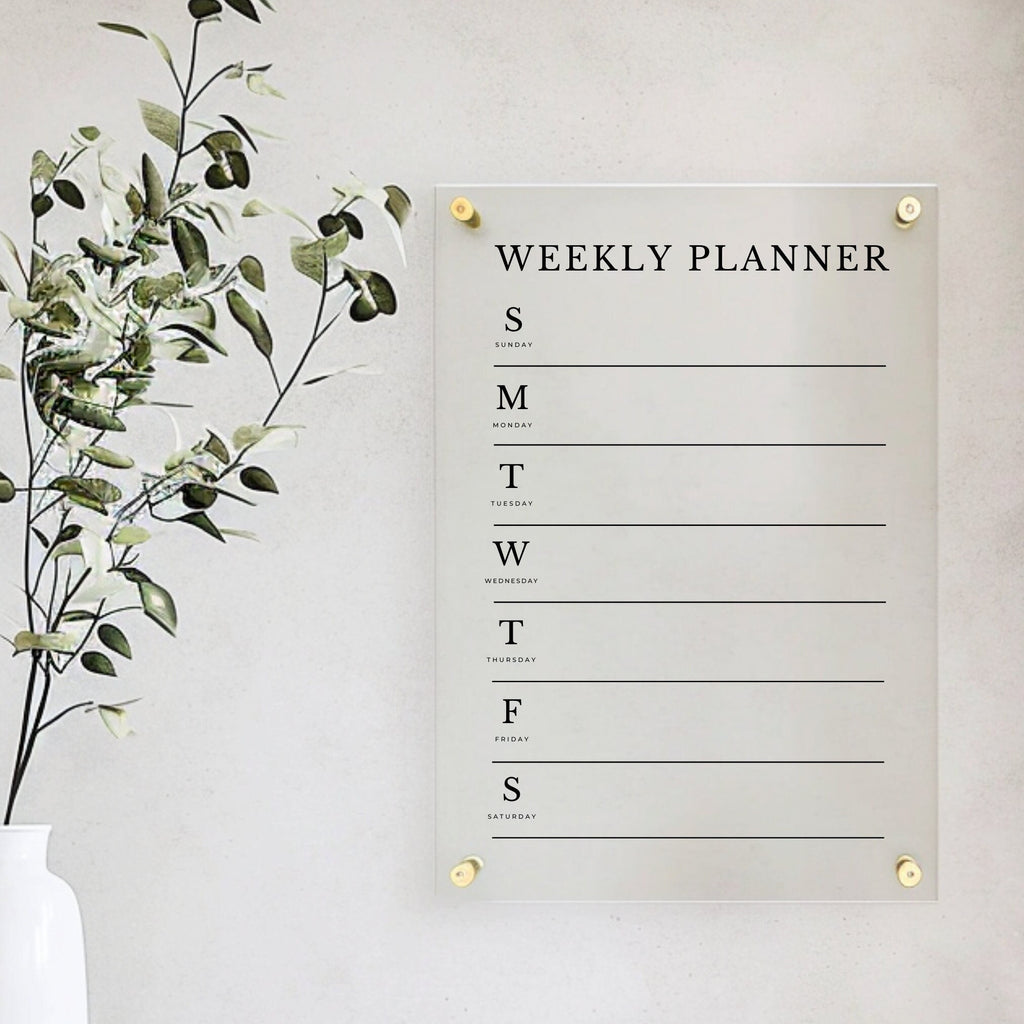 Customisable 2024 Acrylic Wall Planner - Personalised, Eco-Friendly, Daily, Weekly, Monthly, Fitness, Meal & Business Planning