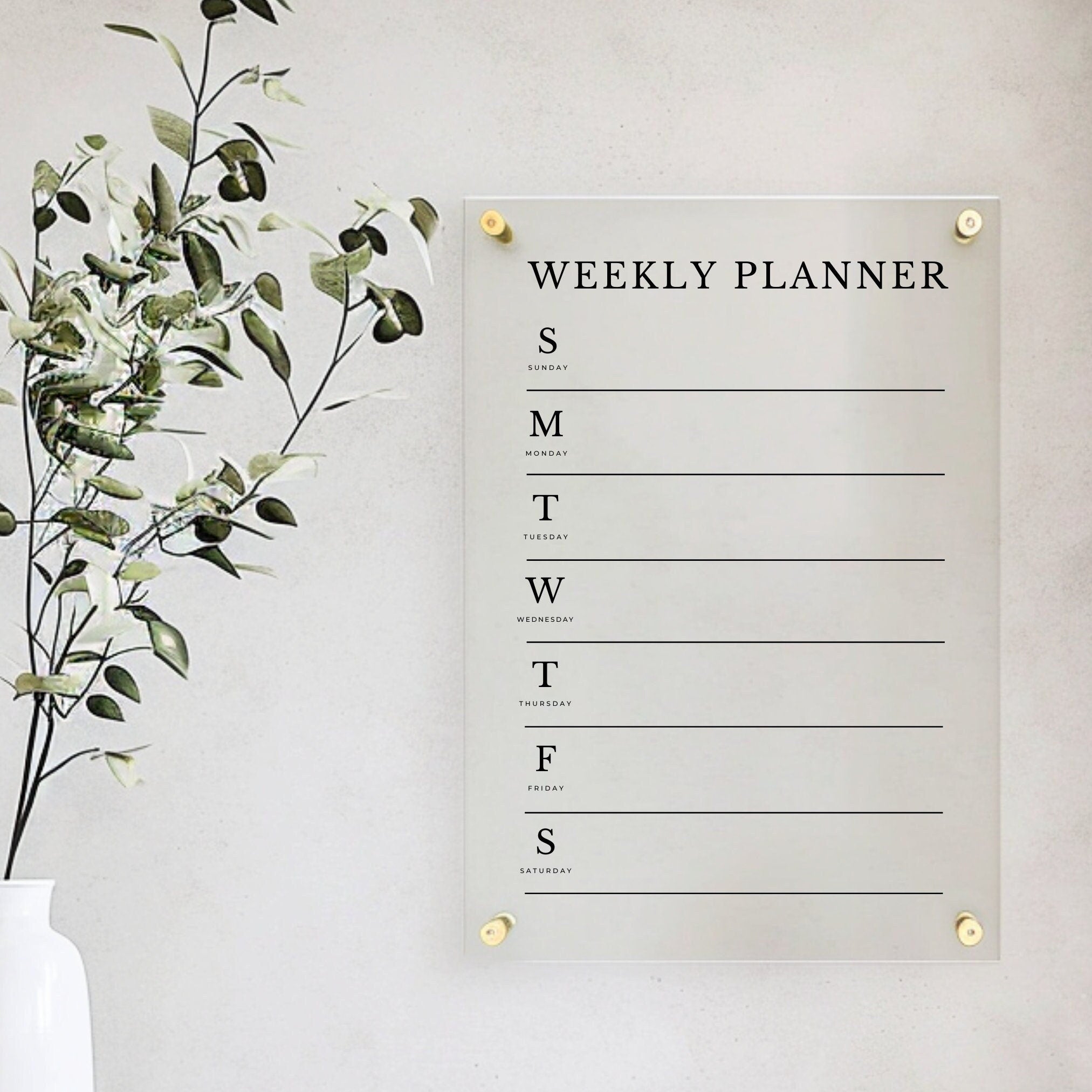 Customisable 2024 Acrylic Wall Planner - Personalised, Eco-Friendly, Daily, Weekly, Monthly, Fitness, Meal & Business Planning