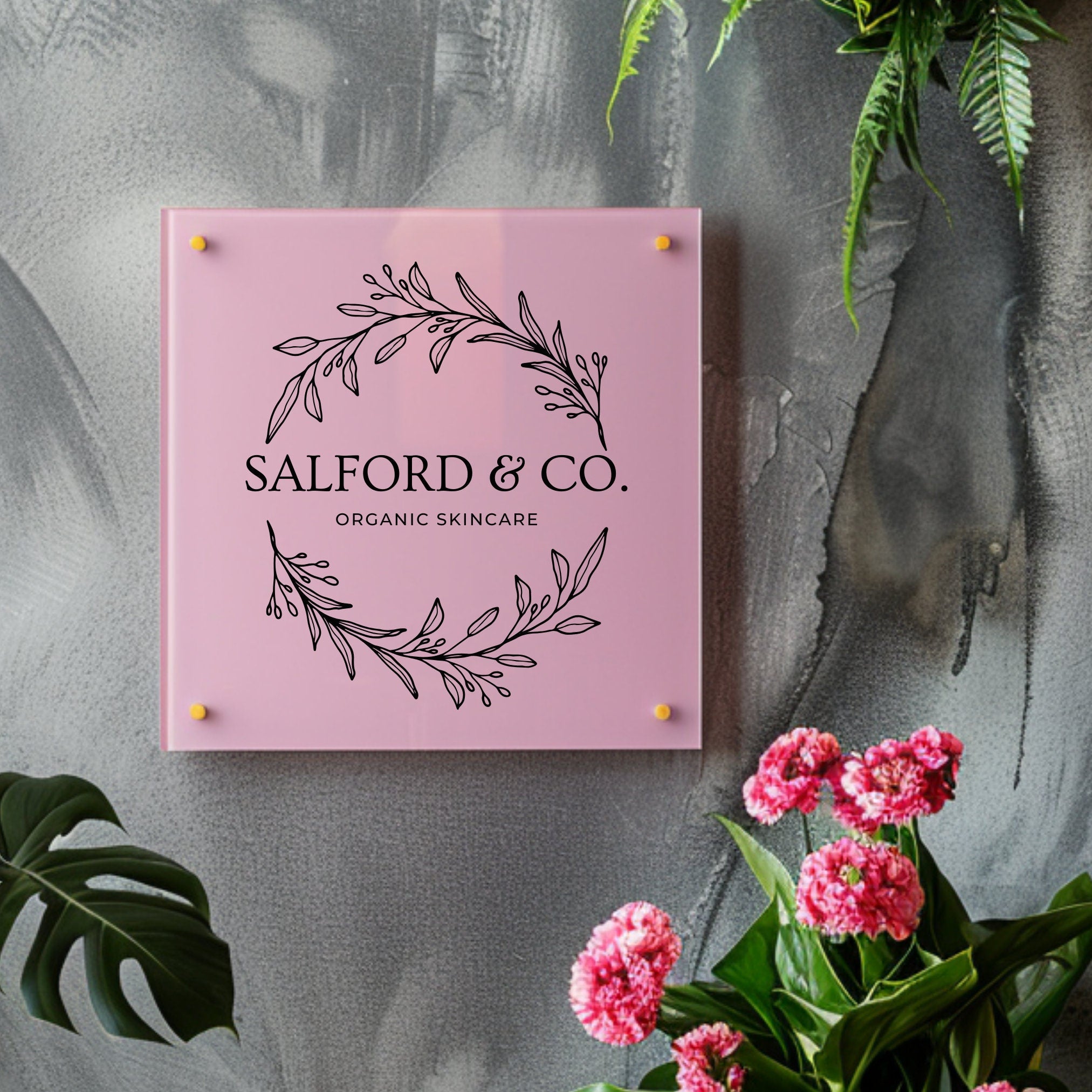 Custom Acrylic Business Logo Sign, Personalised Air BNB Information Plaque, Floating Perspex for Office, Reception, Storefont, Door