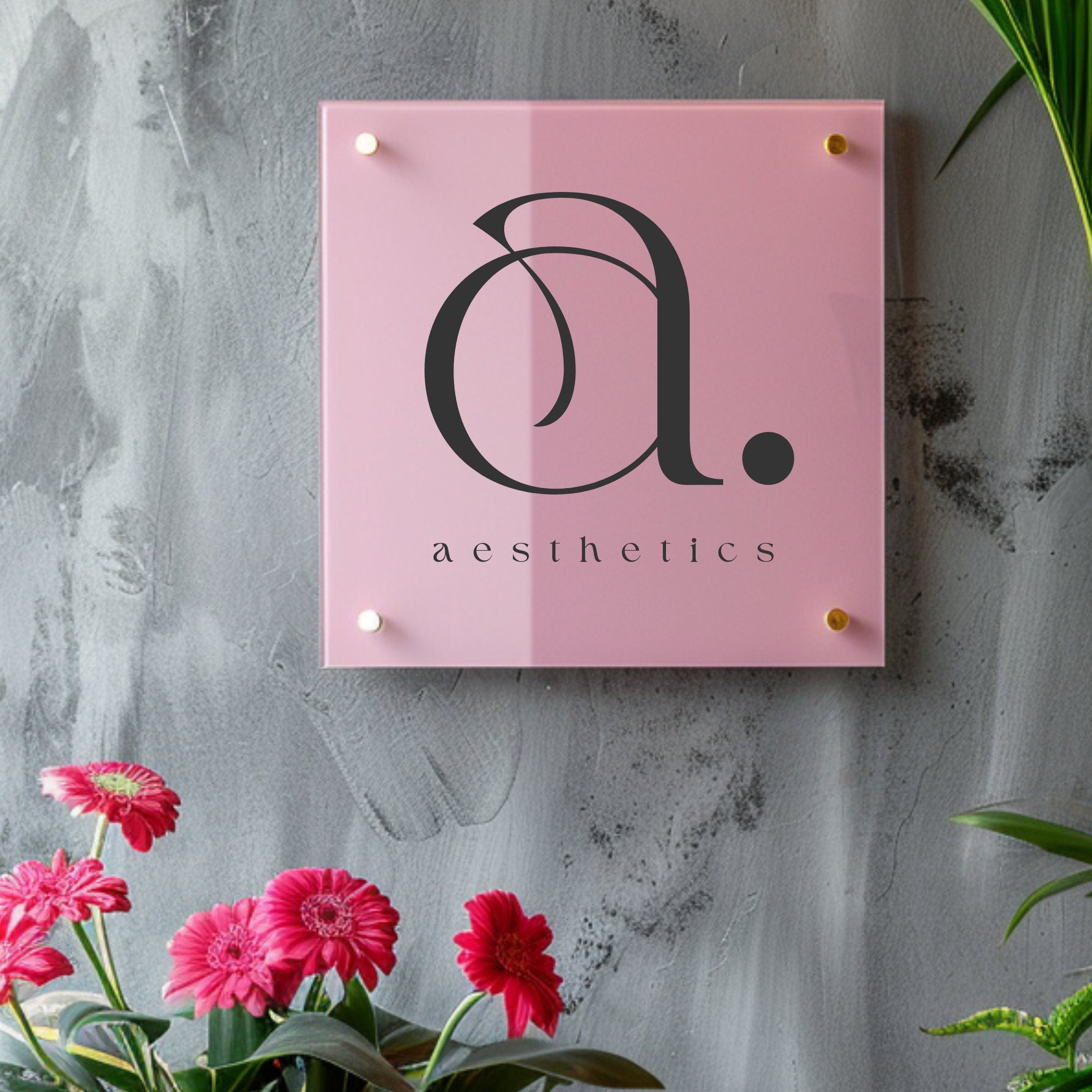 Custom Printed Acrylic Business Logo Sign, Personalised Air BNB Information Plaque, Floating Perspex for Office, Reception, Storefont, Door