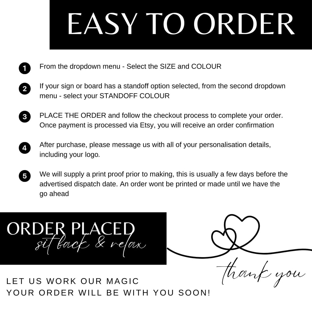 Personalised Acrylic Sign, Business Opening Times, Company Logo Plaque, Floating Perspex for Office, Reception, Storefont, Door