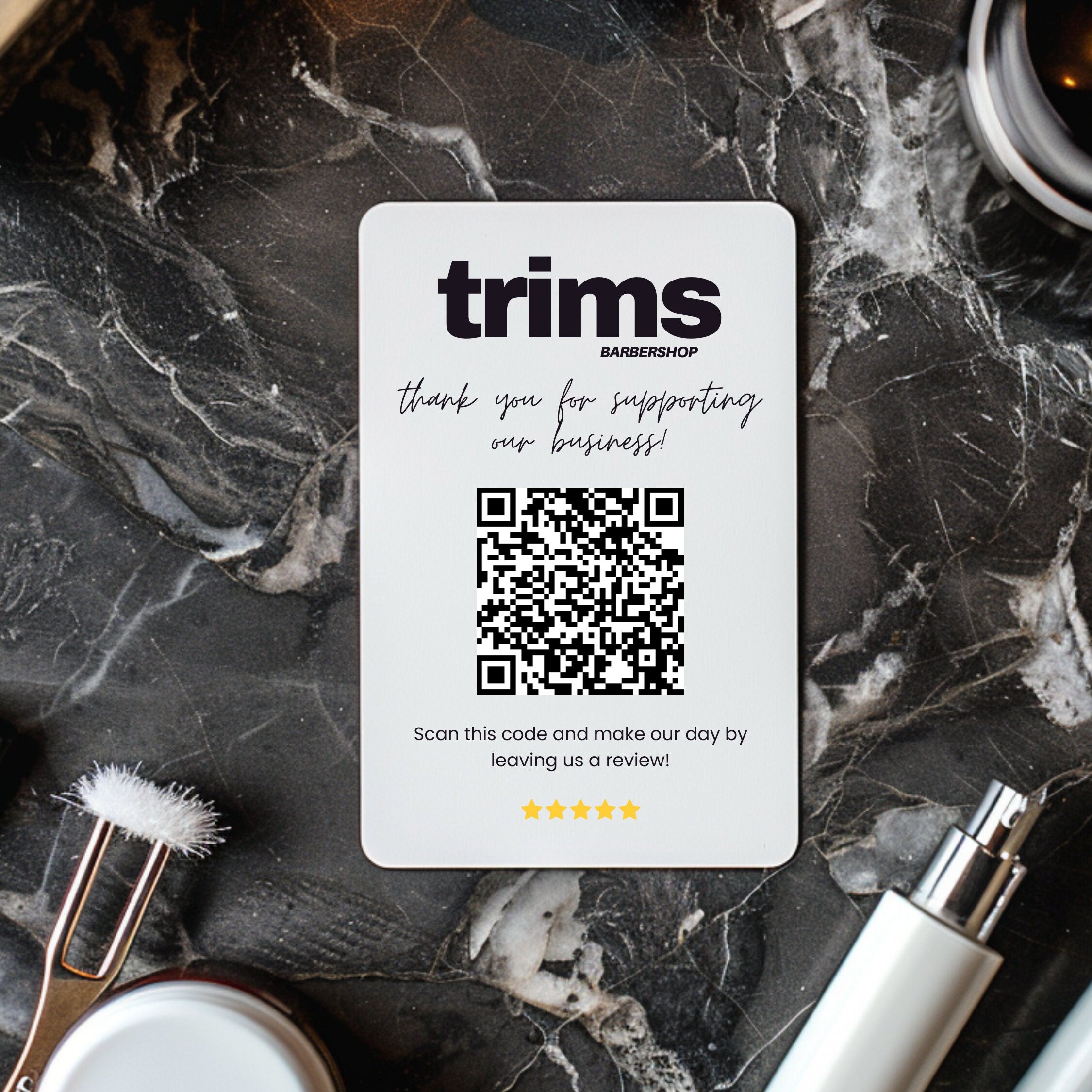 Personalised Mini QR Code Display Sign | Leave a Review Business Plaque| Social Media QR Code Sign | Beauty Sign| Small Business Sign