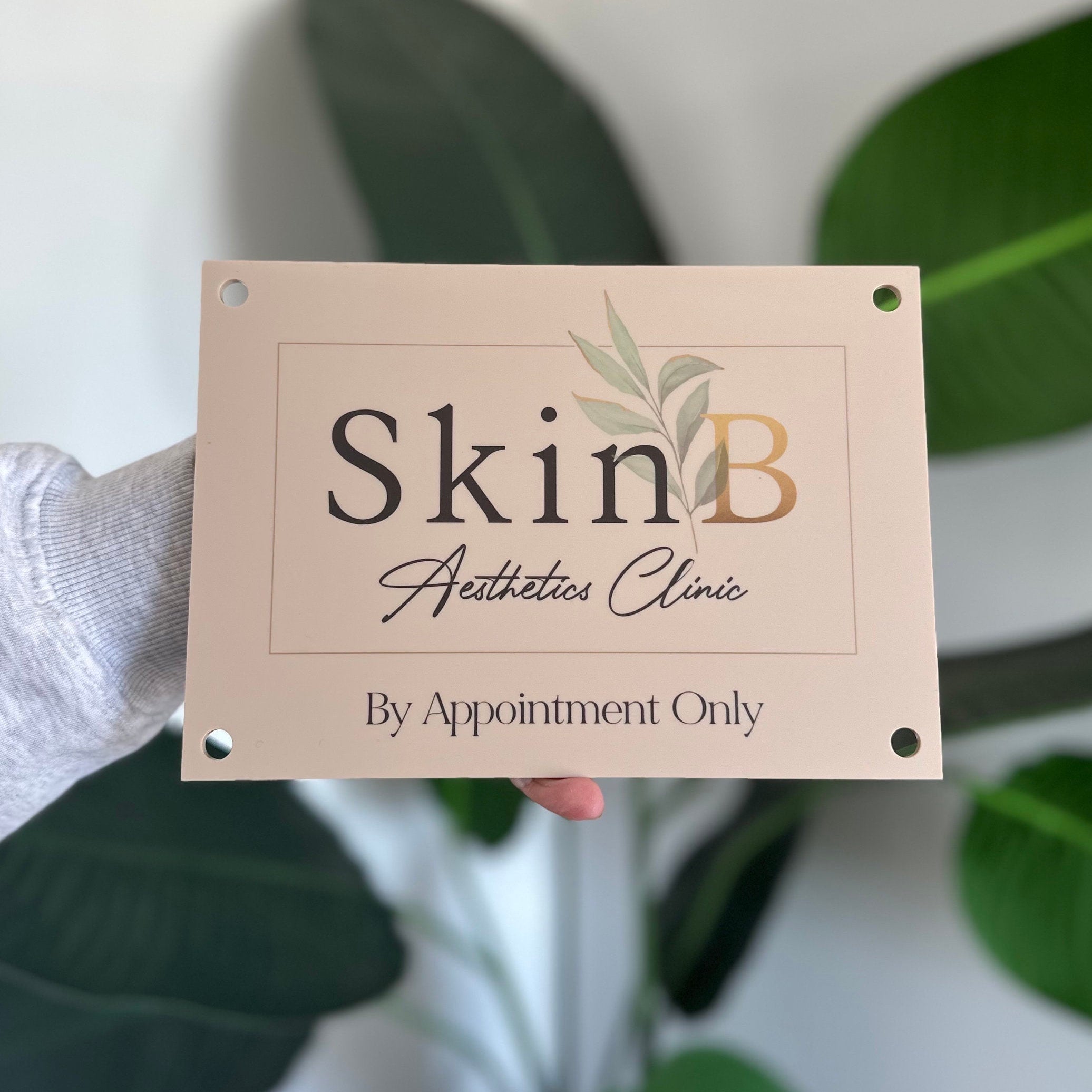 Personalised Acrylic Sign with Business Logo, QR Code Signage Plaque Personalised Shop Opening Times, Connect with us, Office Door