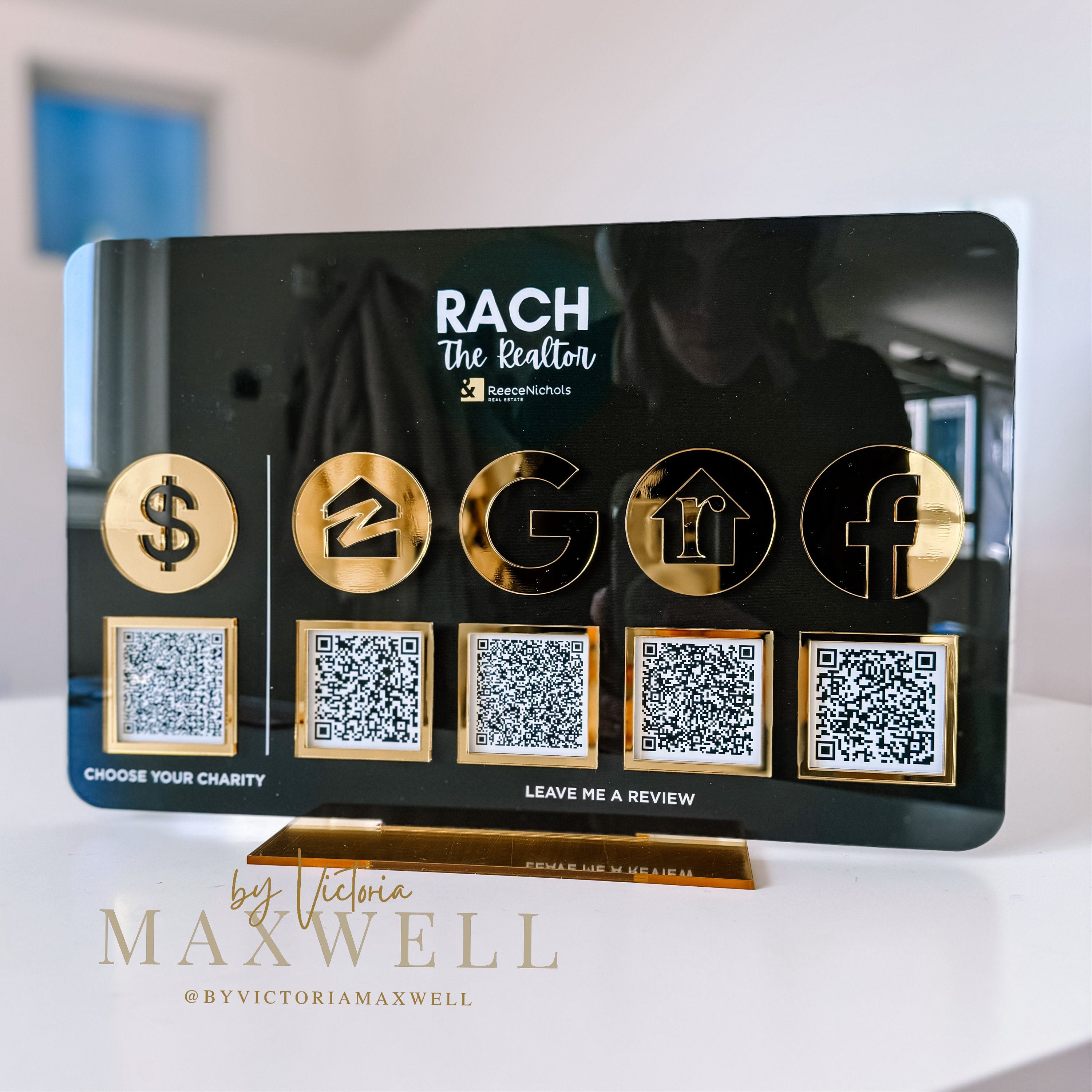 5 QR Code Social Media Sign Stand Instagram Facebook | Salon Sign | Business Marketing