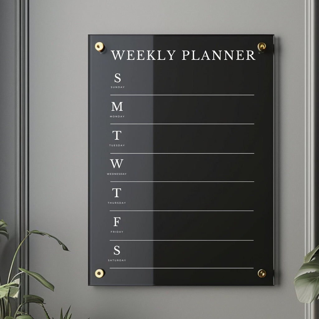 Customisable 2024 Acrylic Wall Planner - Personalised, Eco-Friendly, Daily, Weekly, Monthly, Fitness, Meal & Business Planning