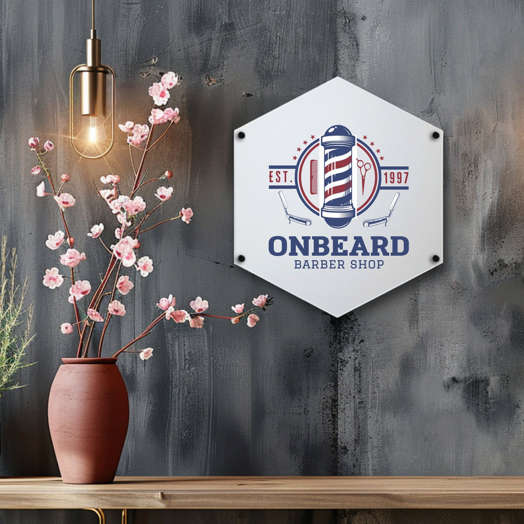 Custom Acrylic Business Logo Sign: Weatherproof UV-Printed Wall Plaque with Standoffs