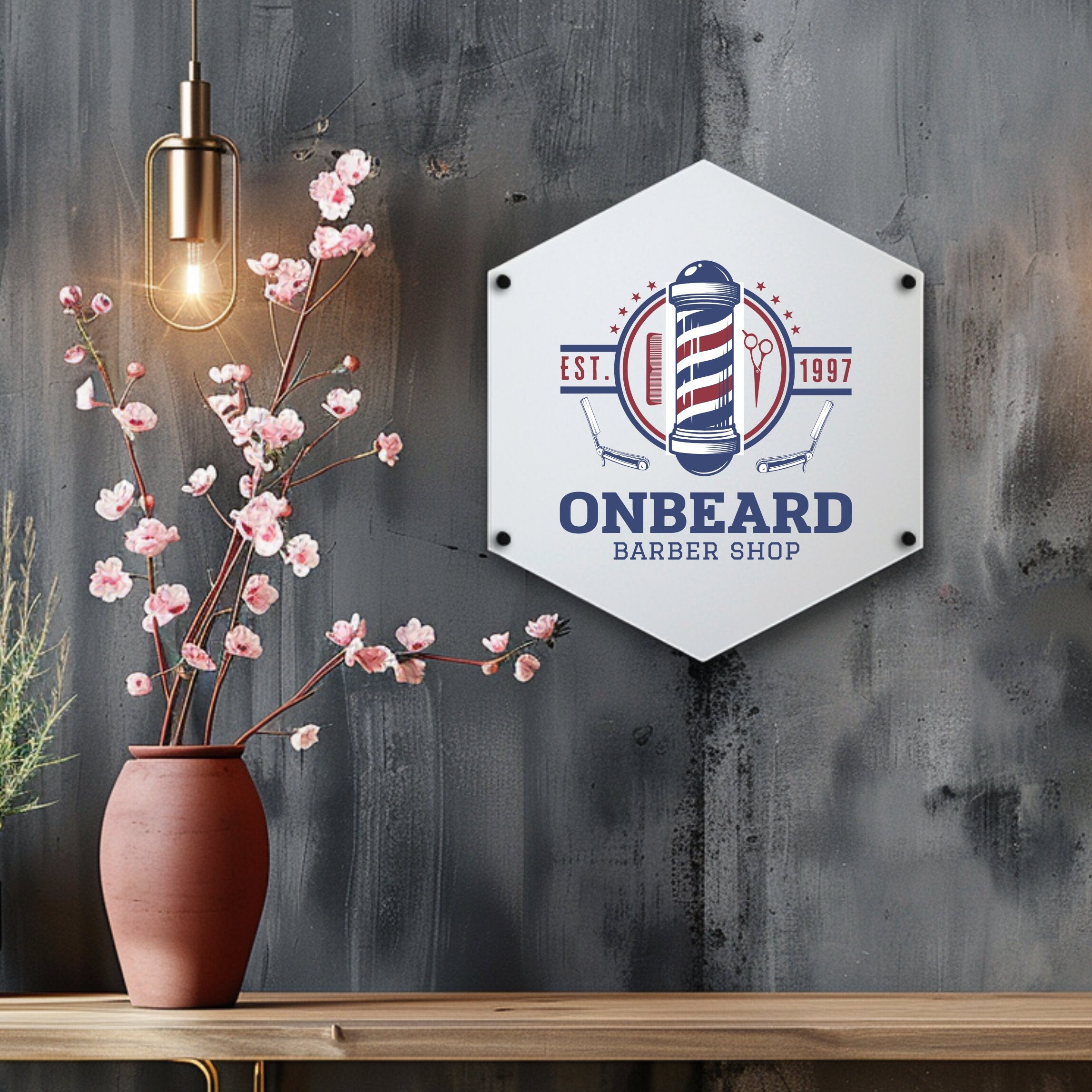 Custom Acrylic Business Logo Sign: Weatherproof UV-Printed Wall Plaque with Standoffs