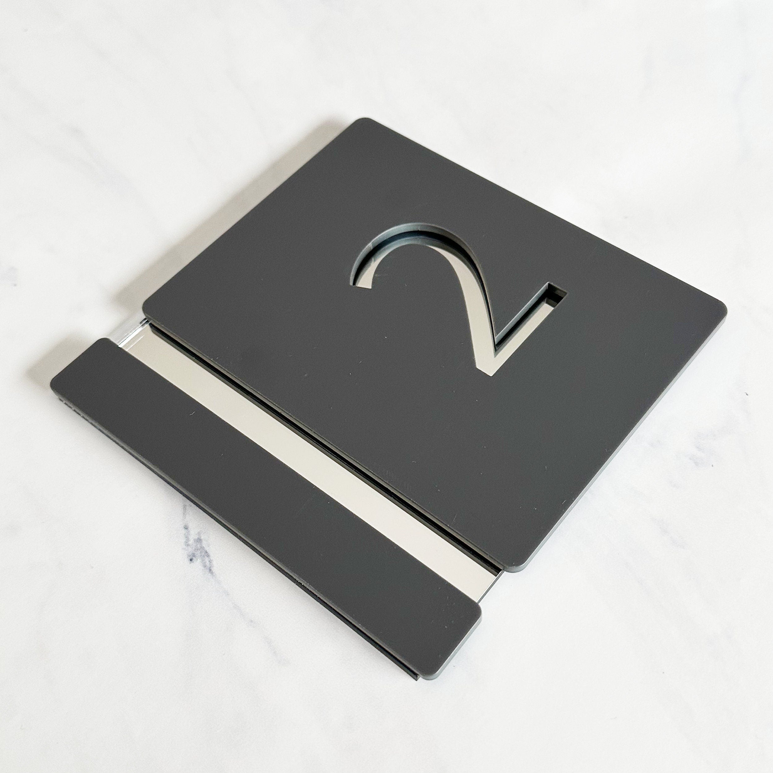 Personalised House Number Sign, Silver Gold Mirror Acrylic Sign, Slate Grey House Sign, Gold and Black House Sign