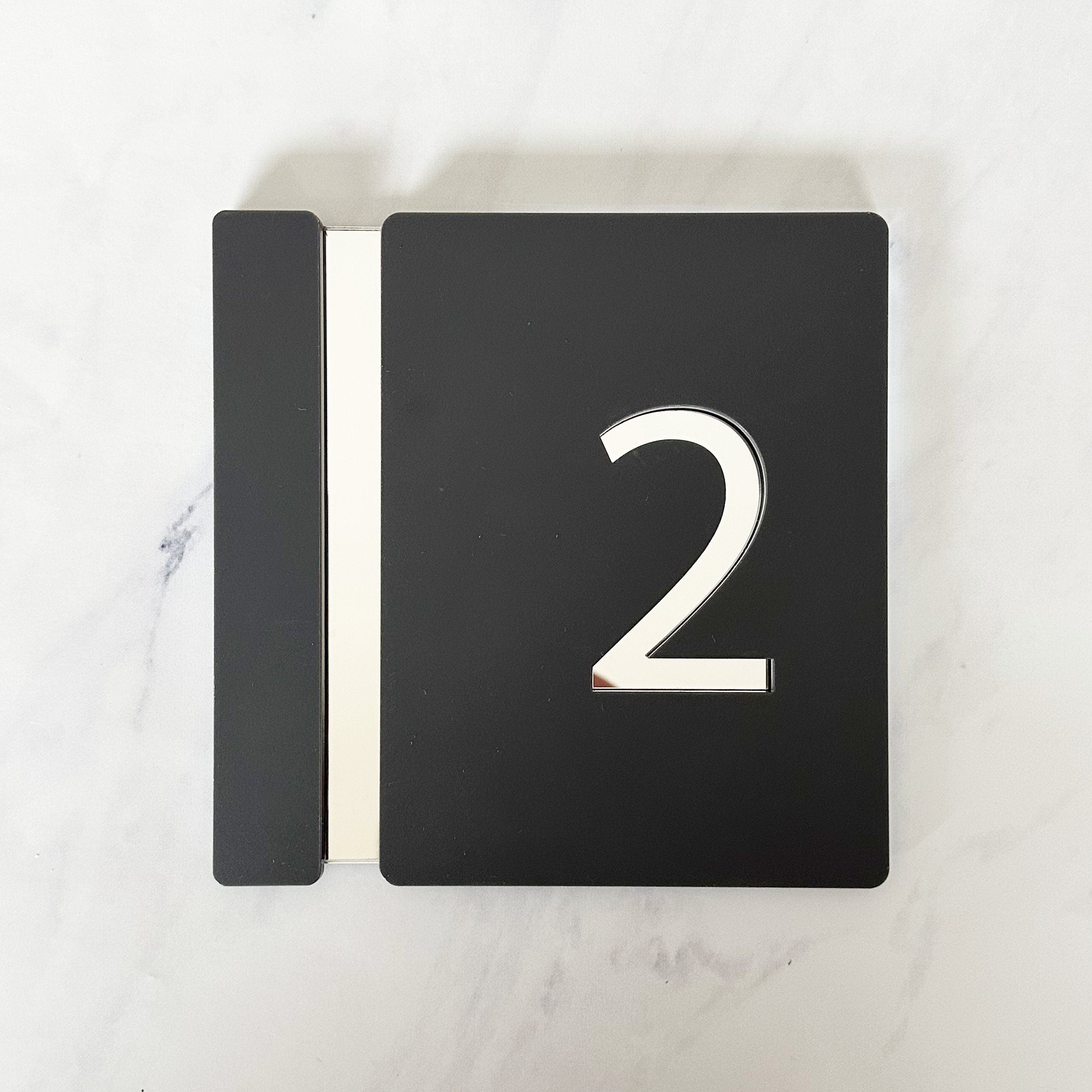 Personalised House Number Sign, Silver Gold Mirror Acrylic Sign, Slate Grey House Sign, Gold and Black House Sign