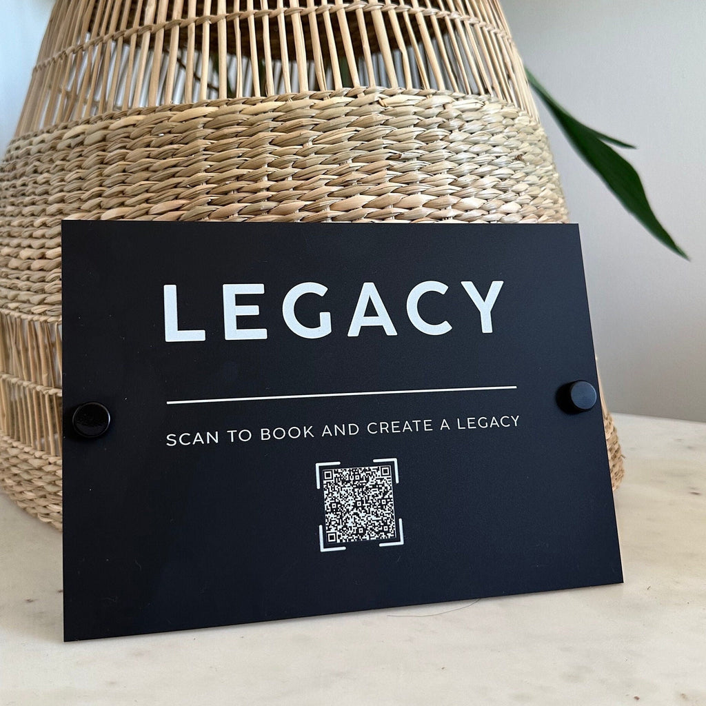 Personalised QR code sign, wall mounted business sign, Acrylic Sign