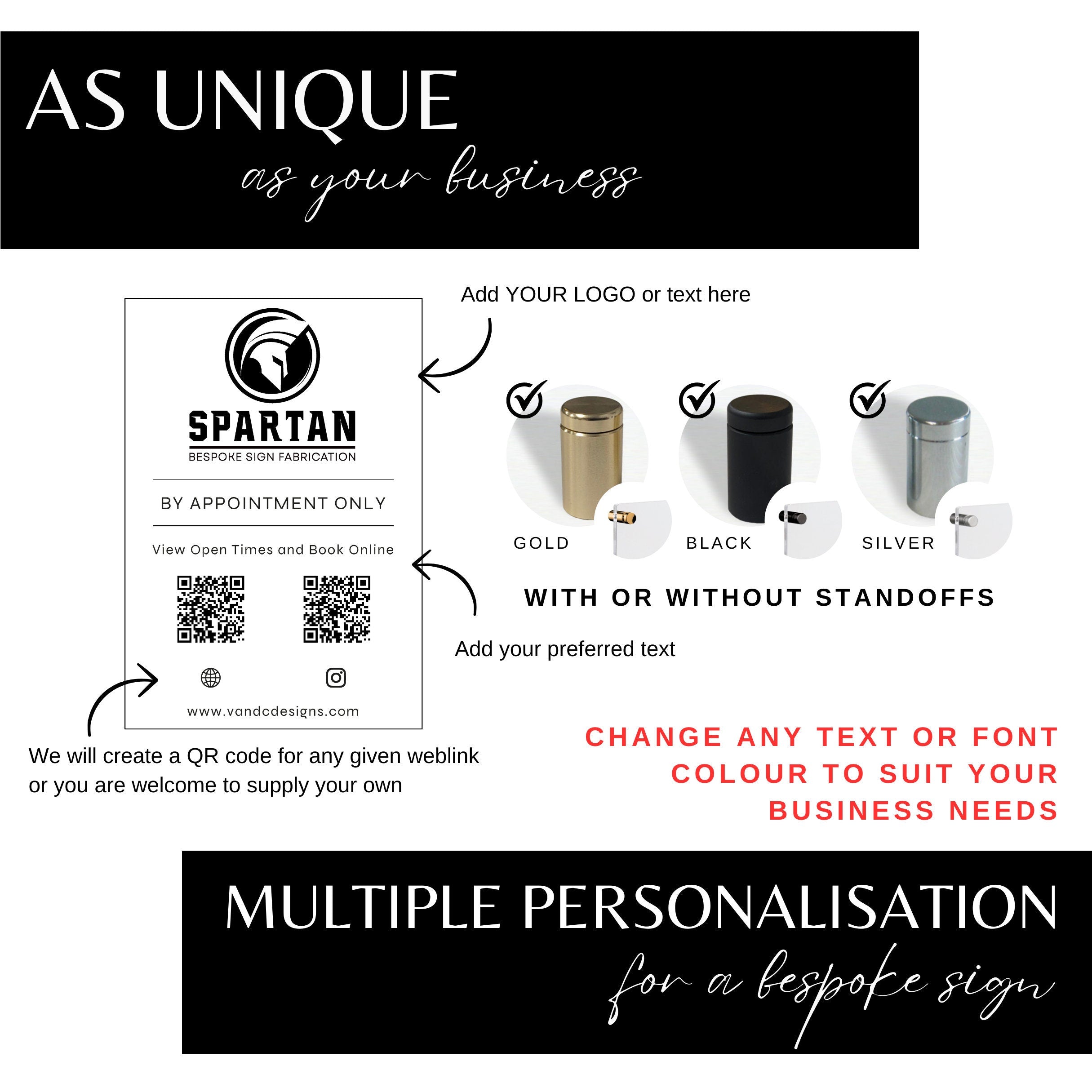 personalised business shop open times hours, wall mounted acrylic sign, scan to connect QR code sign, tap to pay