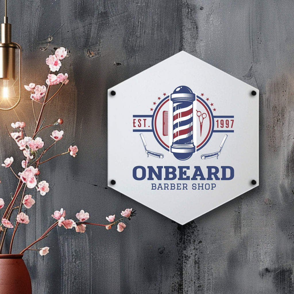Custom Acrylic Business Logo Sign: Weatherproof UV-Printed Wall Plaque with Standoffs