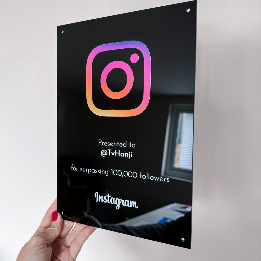 Social Media Milestone Award Plaque Sign | Content Creator Instagram and More