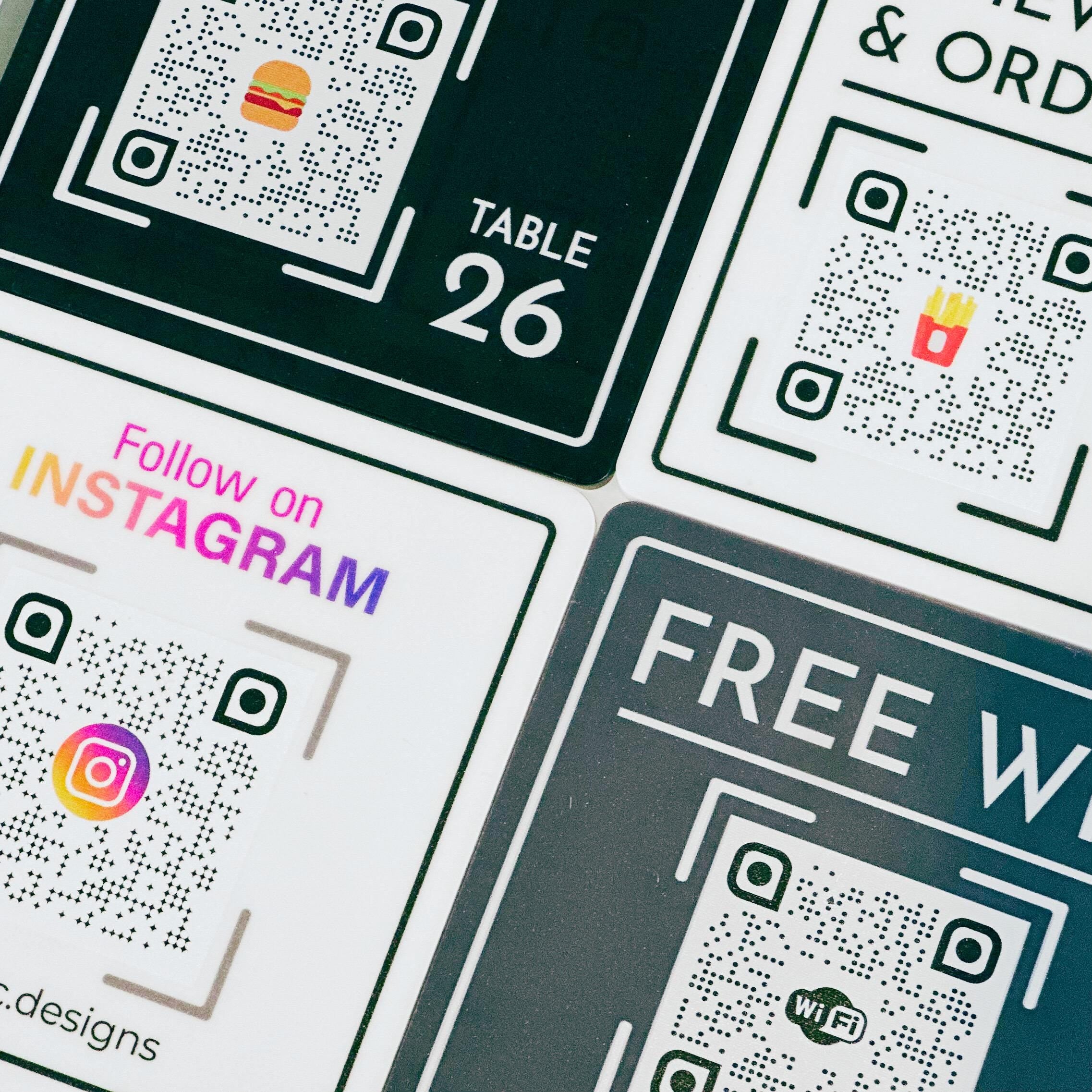 Set of QR Code Sign | Table Order Menu Qr Code  Plaque | Order Food Qr Code | Hotel Room Service Sign | Restaurant Menu Design | Service Point Scan Code