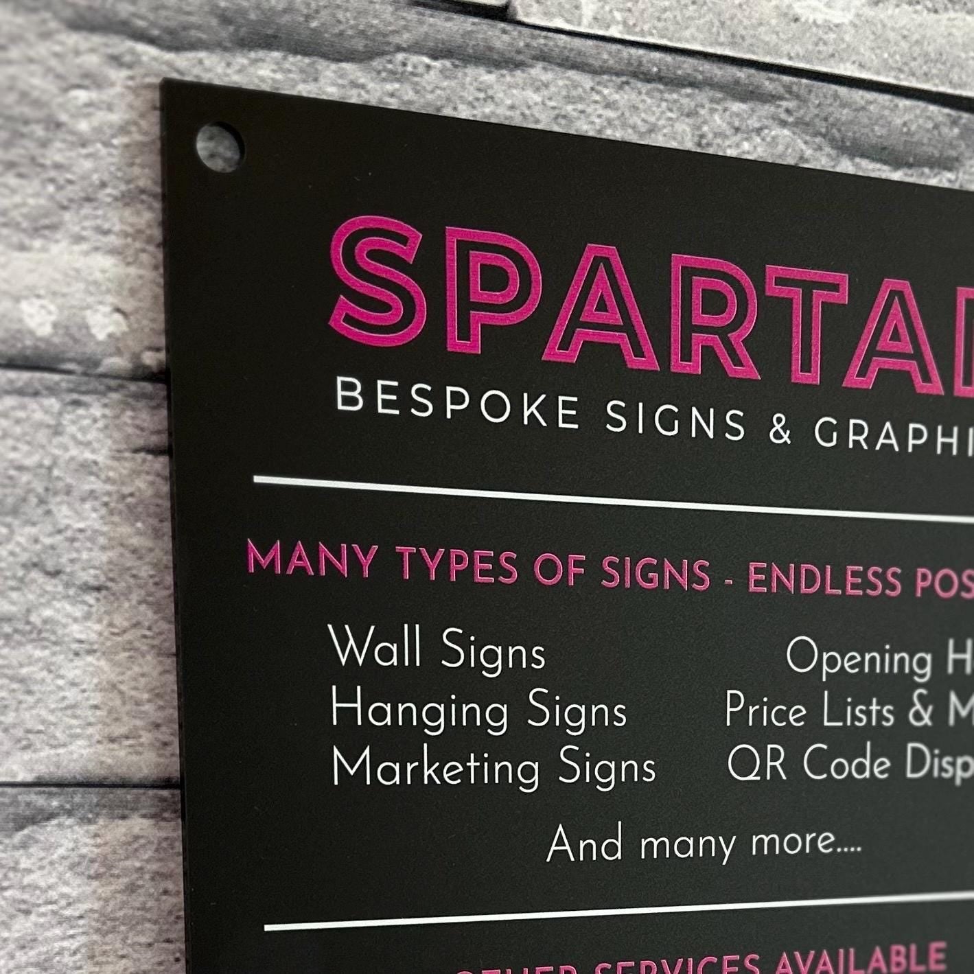 Acrylic Business Hours Services Logo Sign, Personalised Shop Opening Times, QR Code Signage Plaque, Connect with us, Office, Reception, Door