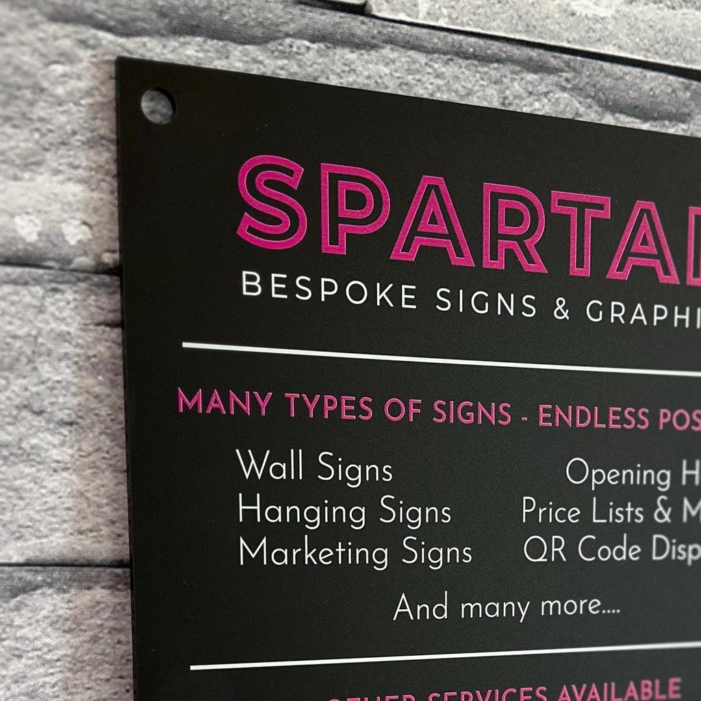 Acrylic Business Hours Services Logo Sign, Personalised Shop Opening Times, QR Code Signage Plaque, Connect with us, Office, Reception, Door