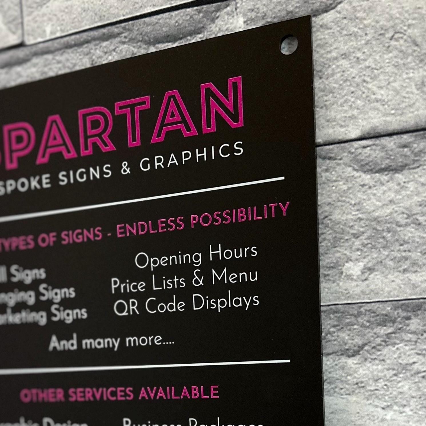 Acrylic Business Hours Services Logo Sign, Personalised Shop Opening Times, QR Code Signage Plaque, Connect with us, Office, Reception, Door