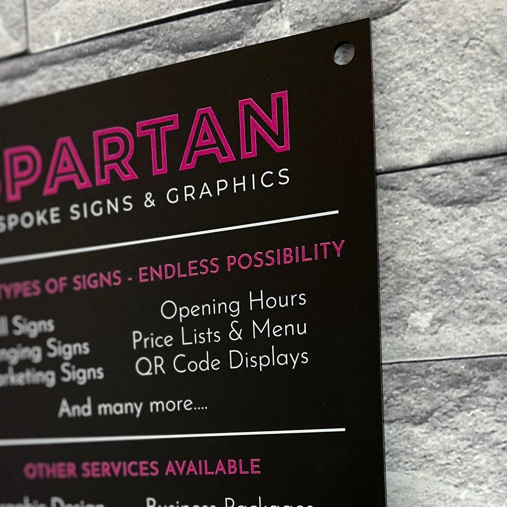 Acrylic Business Hours Services Logo Sign, Personalised Shop Opening Times, QR Code Signage Plaque, Connect with us, Office, Reception, Door