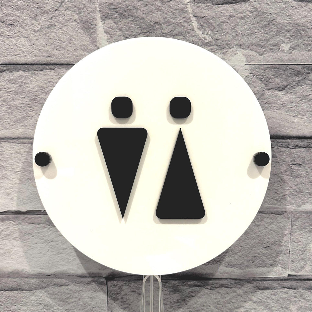 Modern 3D Wall-Mounted WC Toilet Door Sign | Male, Female & Disabled Icons | Public Space Office Building Signage