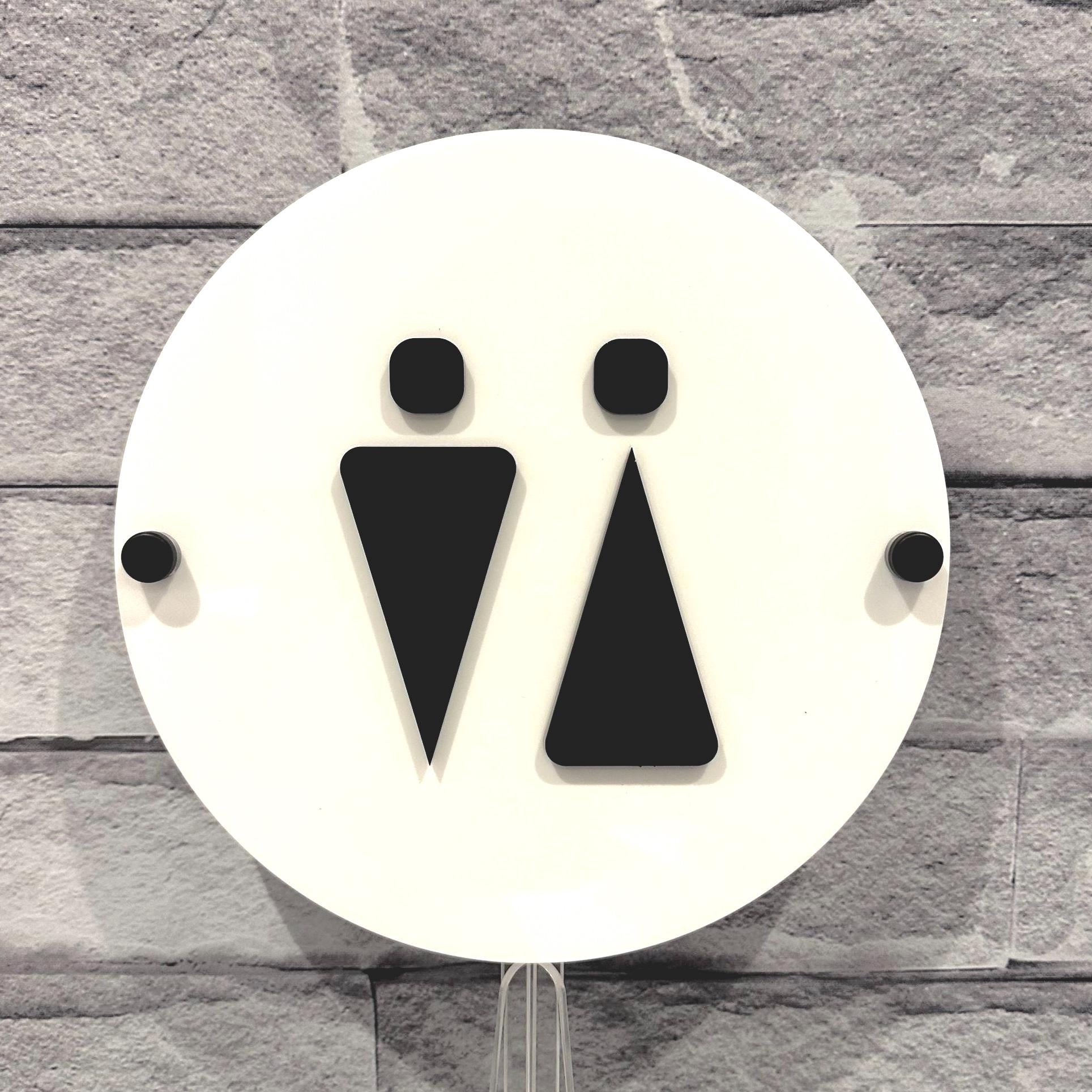 Modern 3D Wall-Mounted WC Toilet Door Sign | Male, Female & Disabled Icons | Public Space Office Building Signage