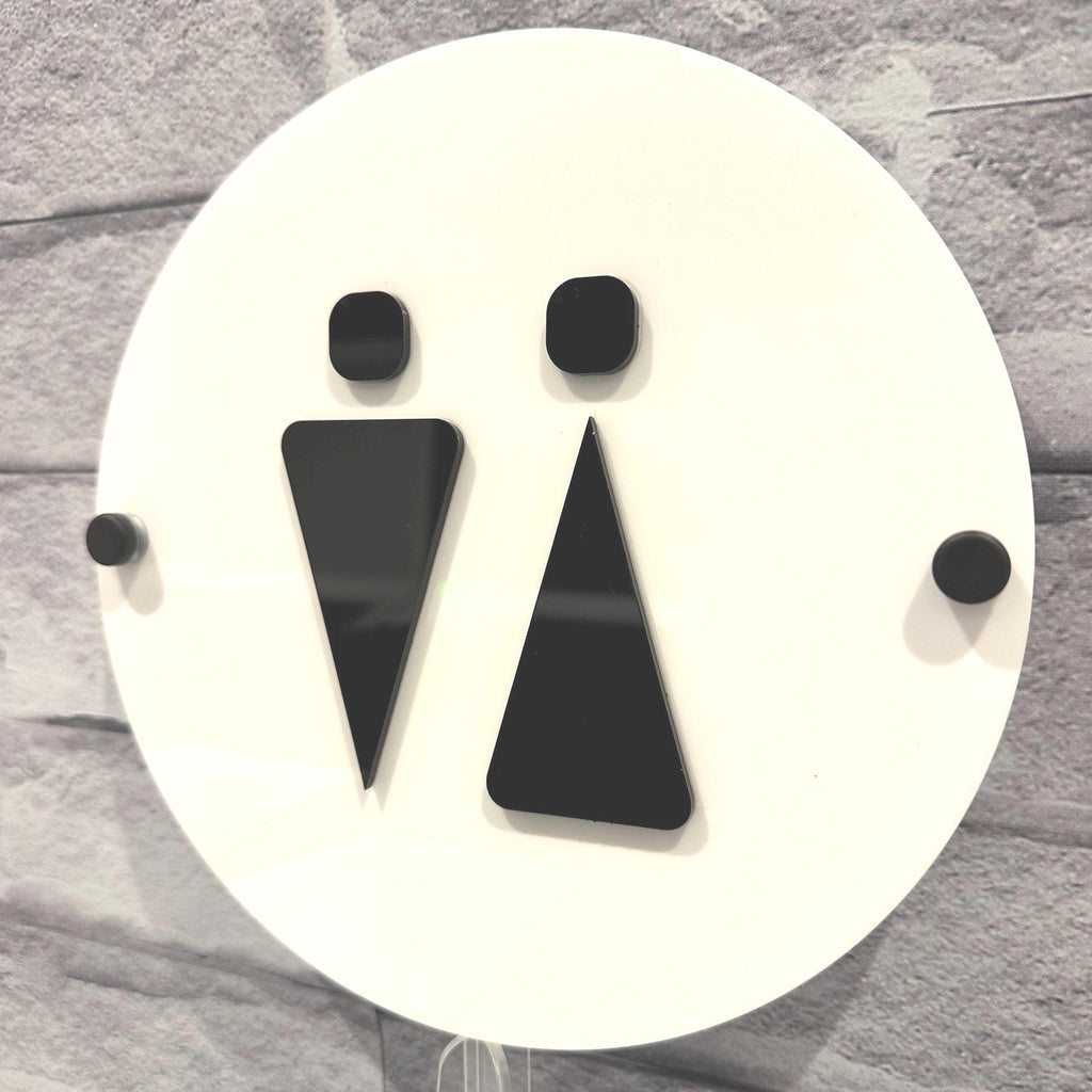 Modern 3D Wall-Mounted WC Toilet Door Sign | Male, Female & Disabled Icons | Public Space Office Building Signage