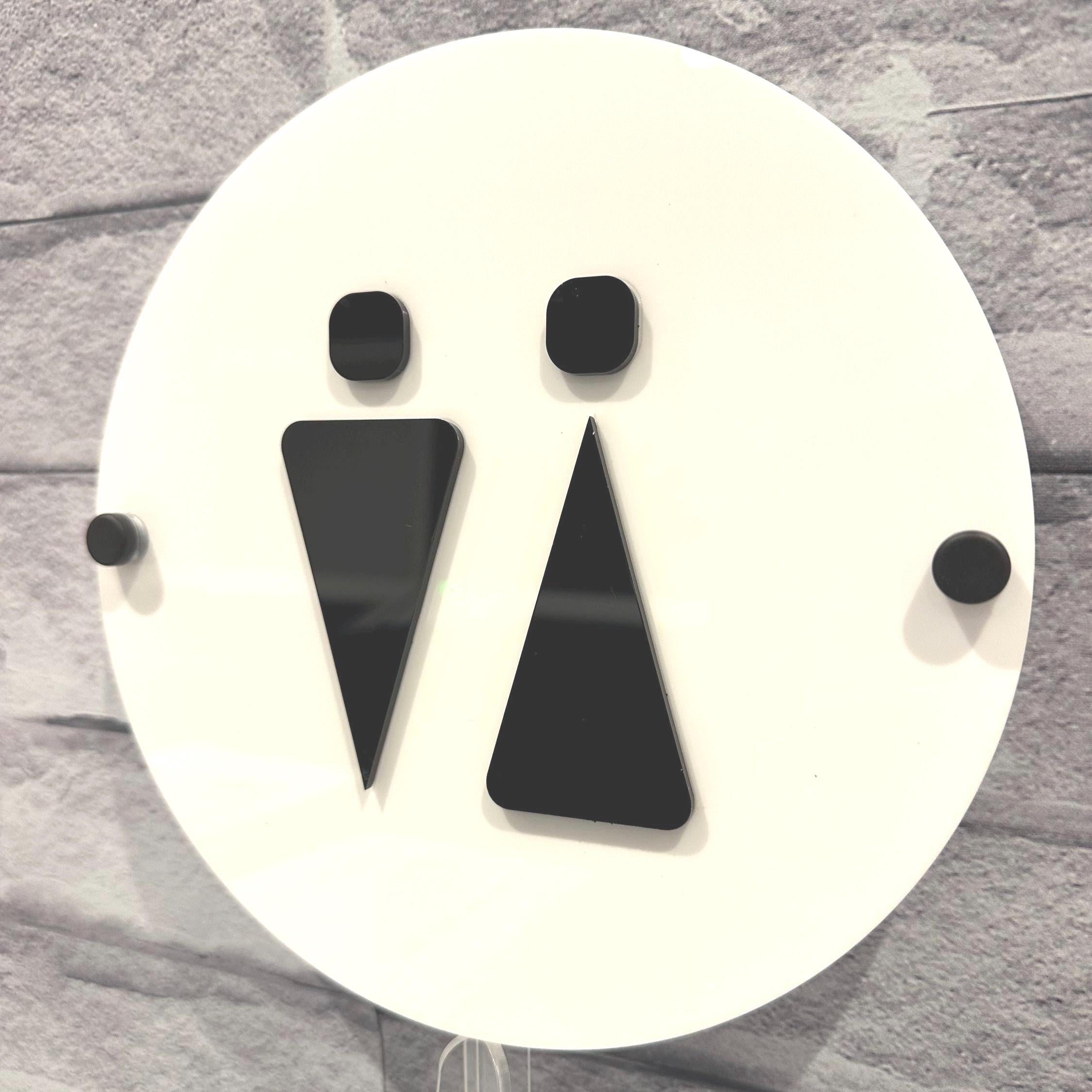 Modern 3D Wall-Mounted WC Toilet Door Sign | Male, Female & Disabled Icons | Public Space Office Building Signage