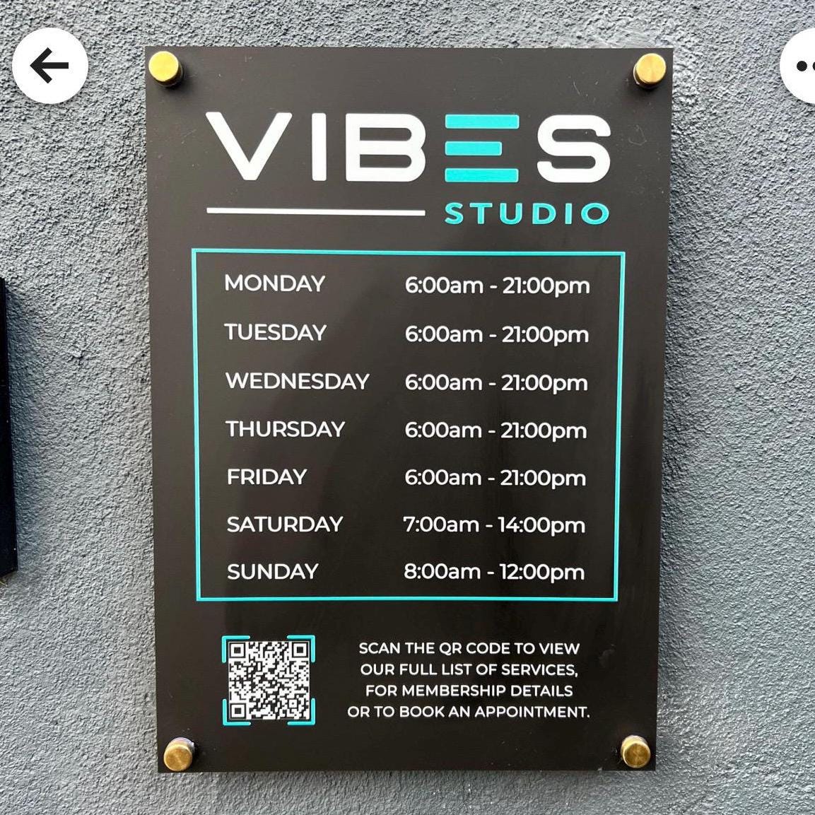 Custom Printed Acrylic Business Hours Sign, Personalised Shop Opening Times, QR Code Signage Plaque, Outdoor Office Sign, Reception, Door