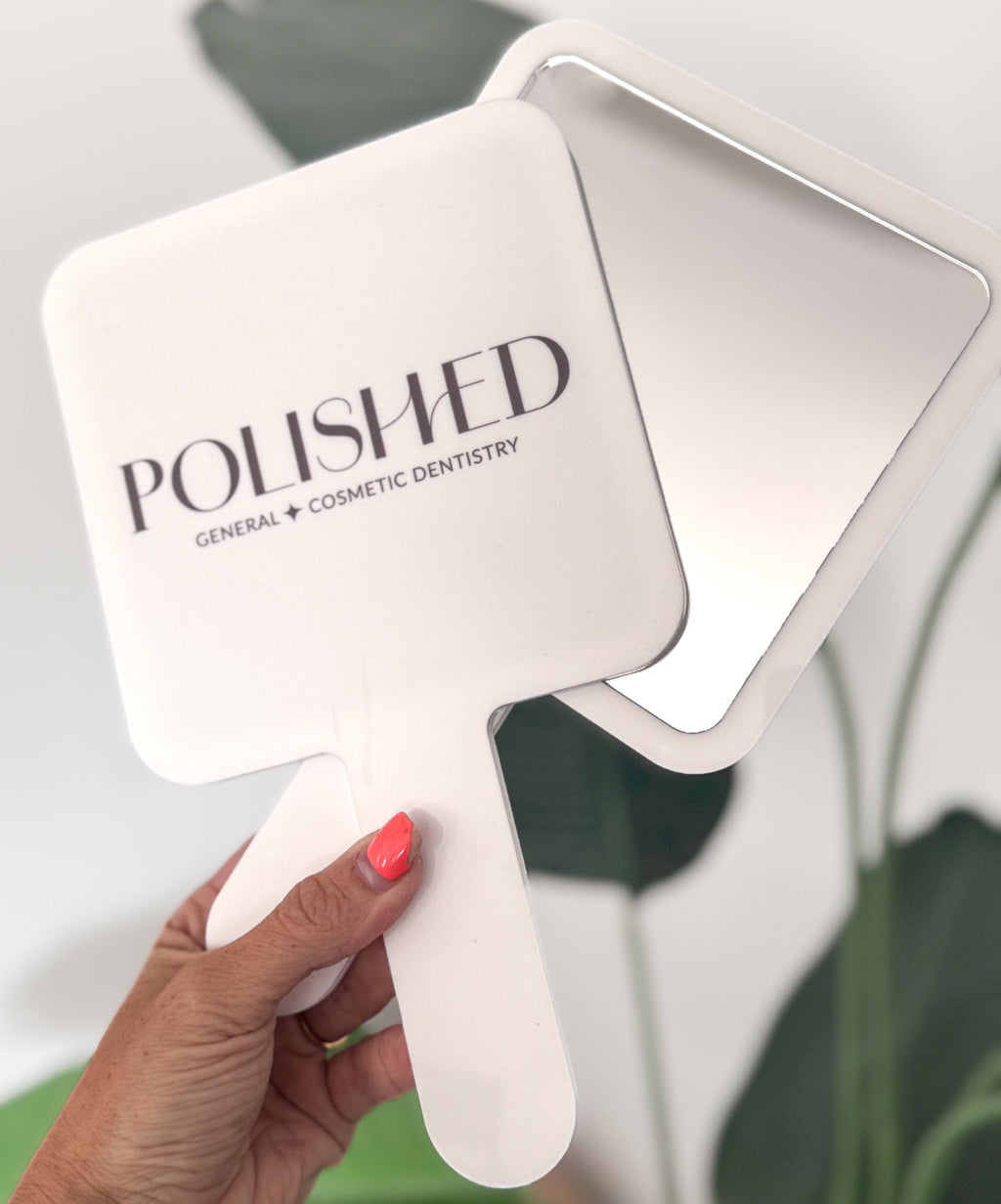 Custom Handheld Mirror with your Logo – Salon Mirror for Makeup Artists, Lash Technicians, Hair Stylists, Dentists