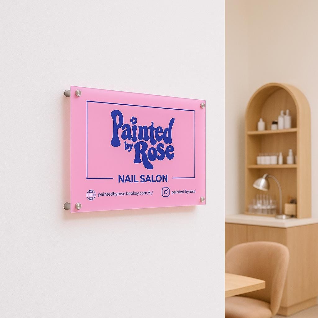 Personalised Acrylic business logo Sign, Add Any Text or Logo