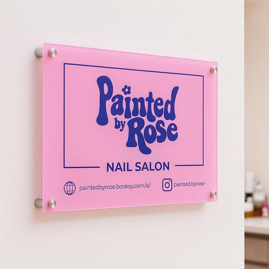 Personalised Acrylic business logo Sign, Add Any Text or Logo