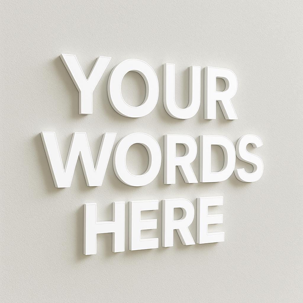 Laser cut wall letters in white acrylic mounted to the wall with adhesive