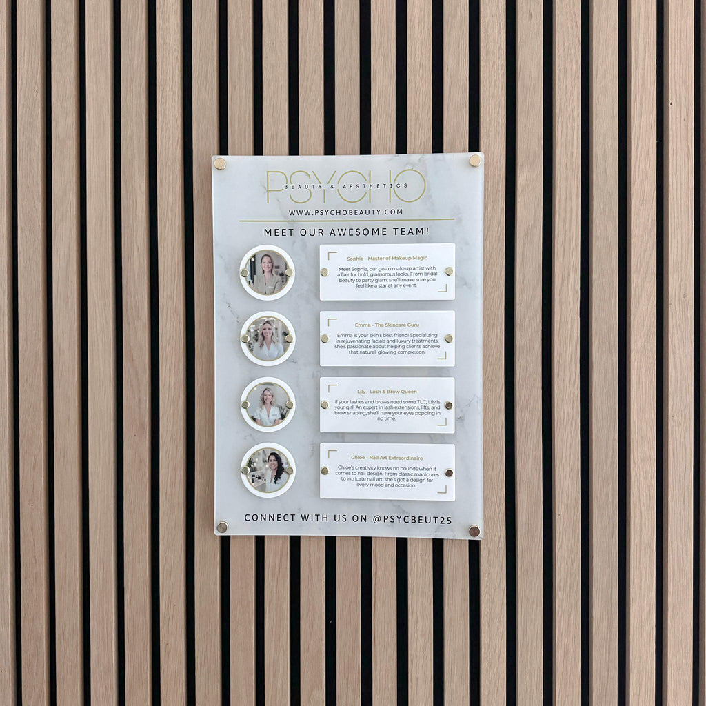 Customizable Acrylic Team Wall Sign: Office Directory, Employee Display & Business Logo Signage