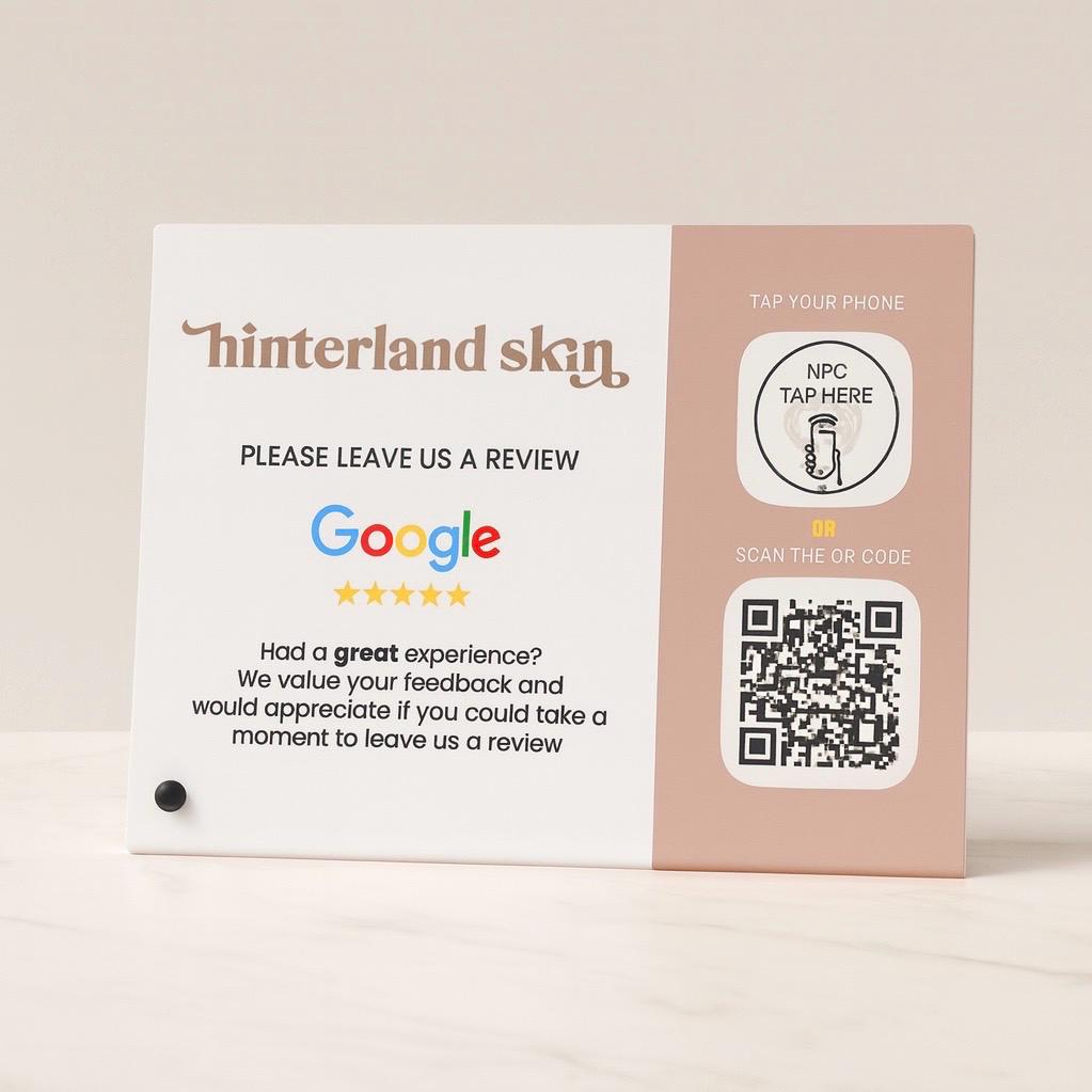 NFC Tap to Review QR Code Sign Business Review