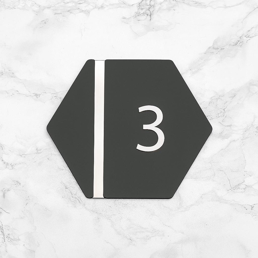 Modern Rose Gold Acrylic House Number Sign: Marble Accent Door Plaque