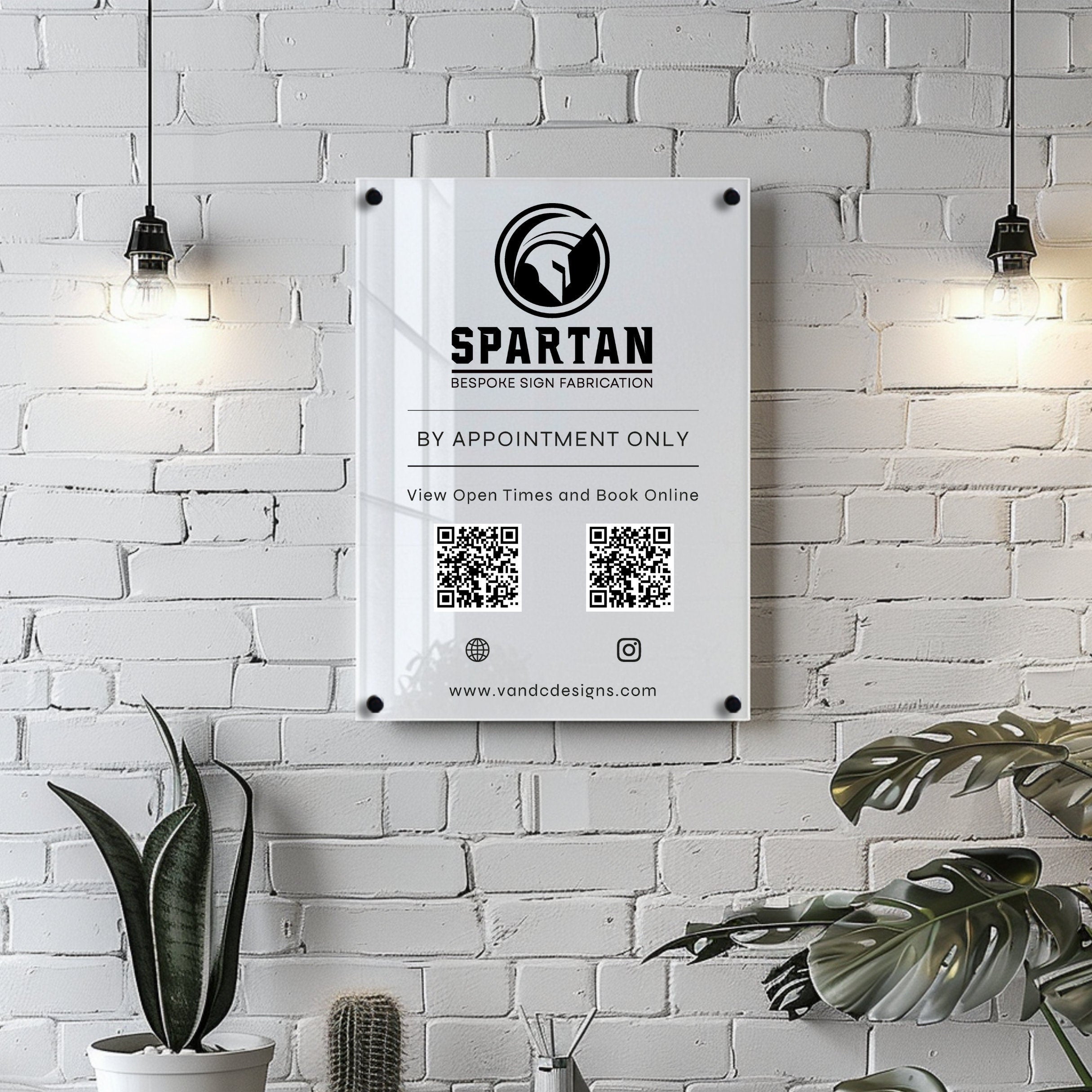 personalised business shop open times hours, wall mounted acrylic sign, scan to connect QR code sign, tap to pay