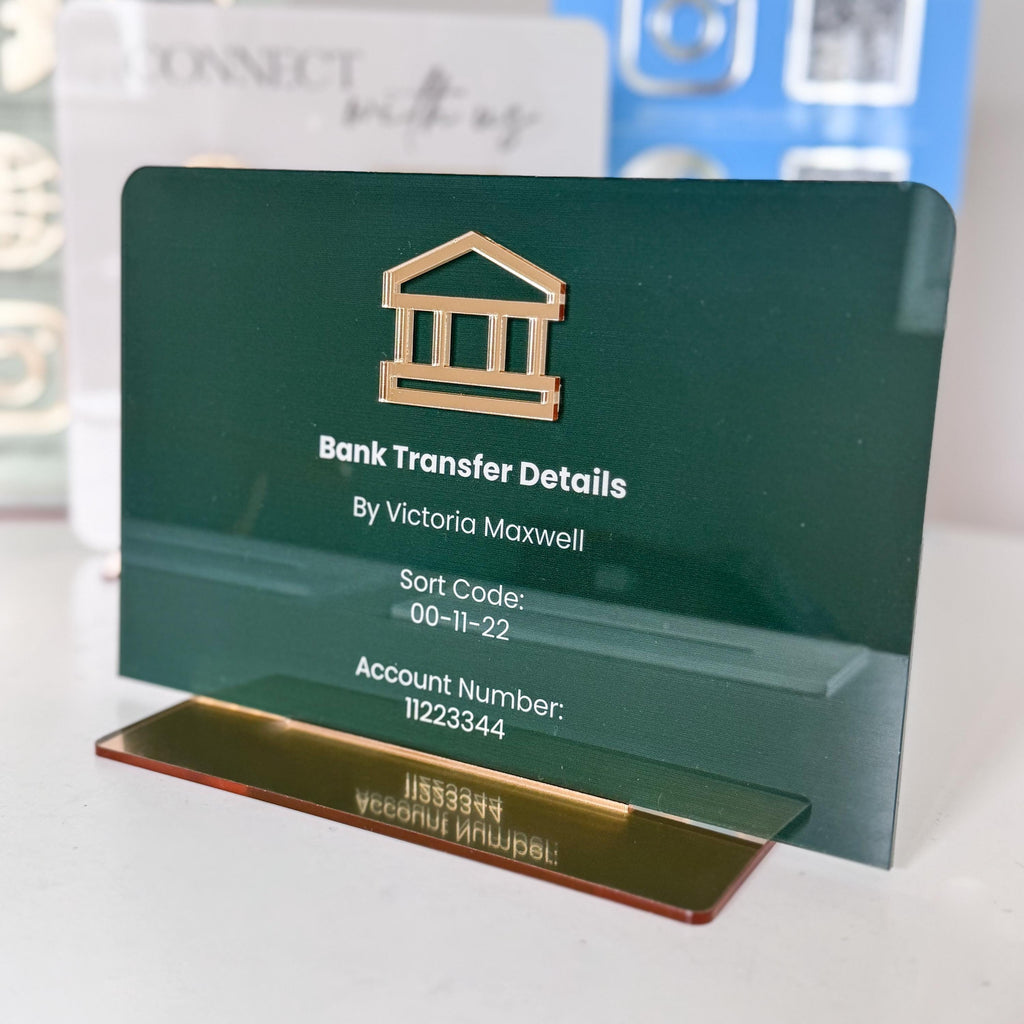 Bank Transfer | Bank Details Business Sign Plaque Receive Payment Sign