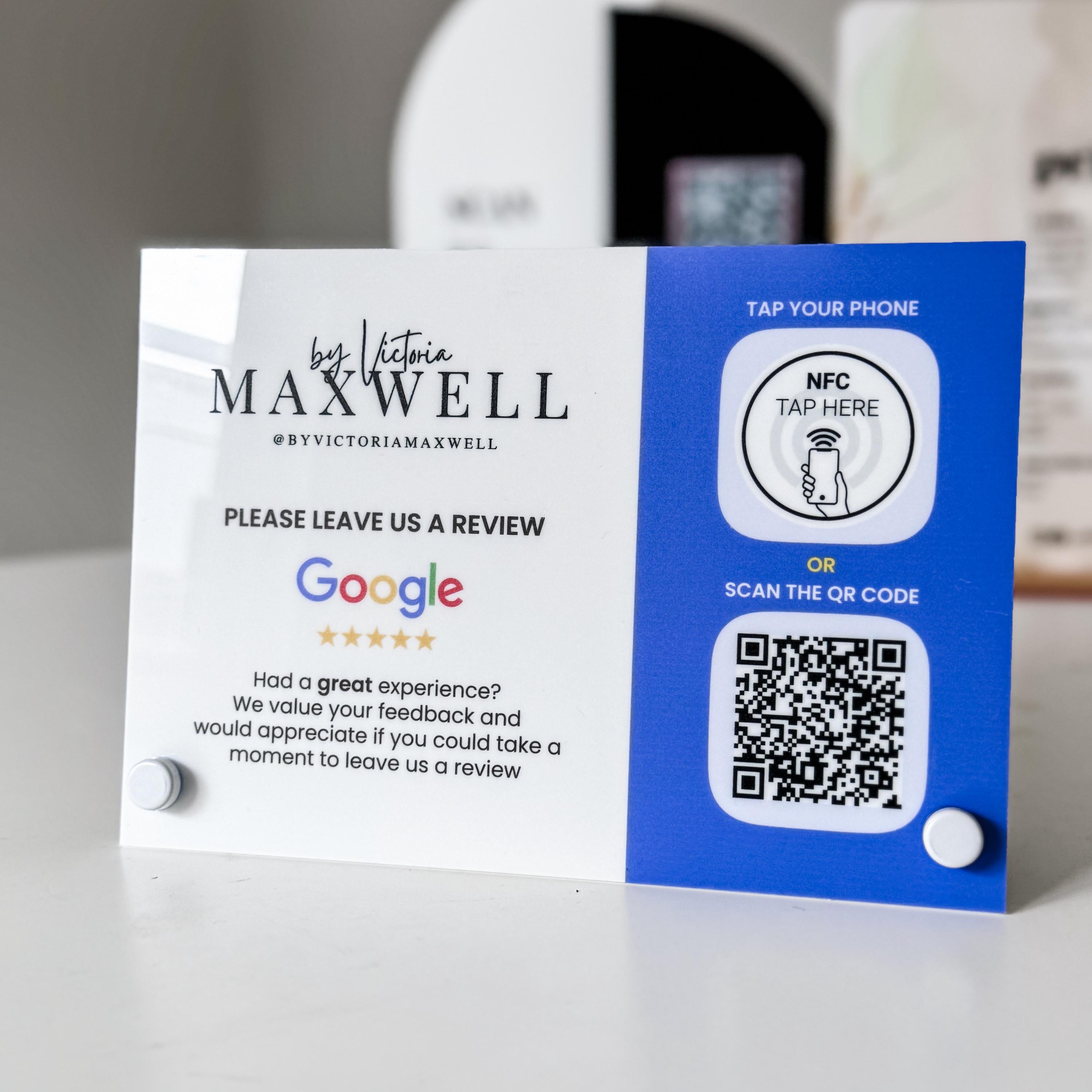 NFC Tap to Review QR Code Sign Business Review