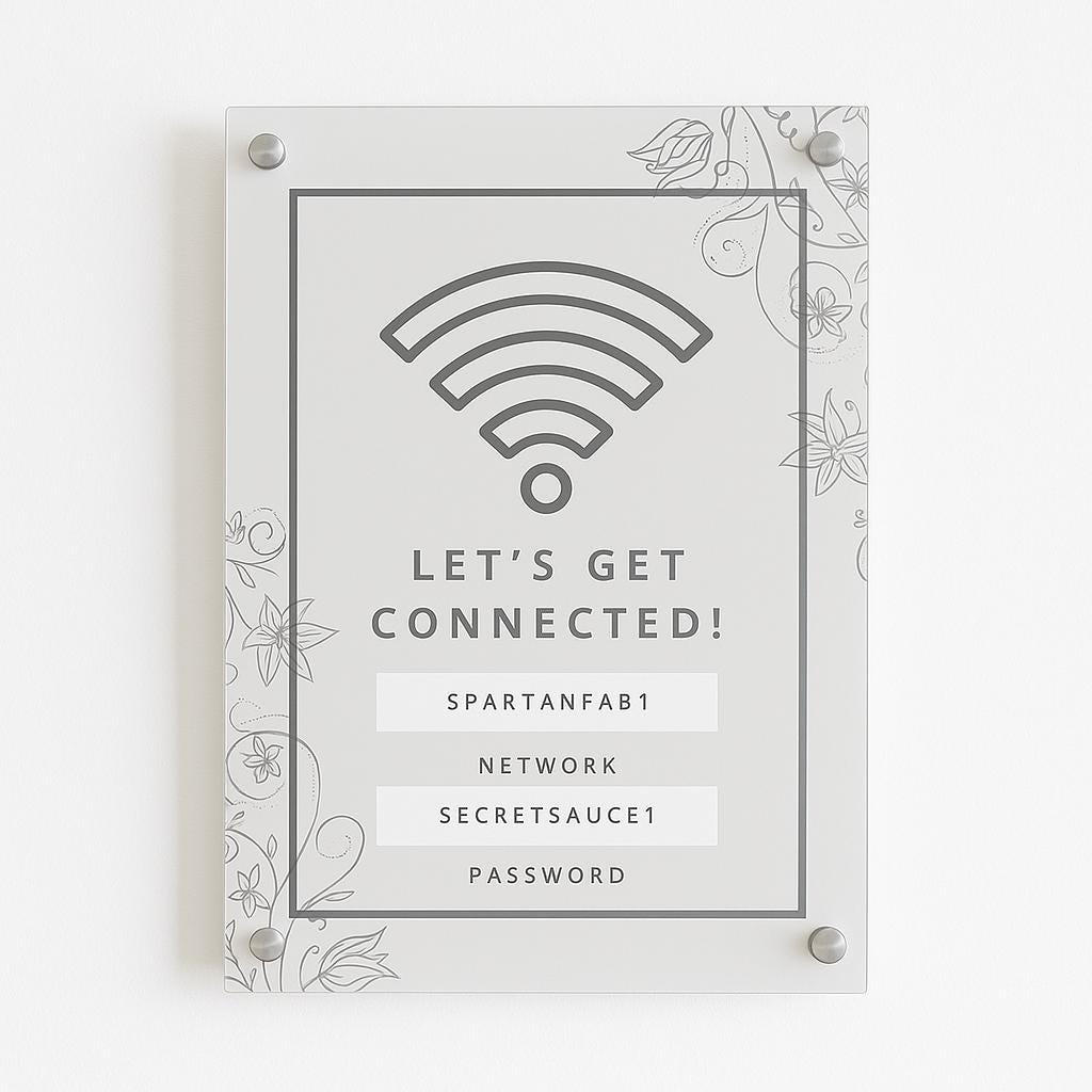 Minimalist QR Code WiFi Sign: Scan-to-Connect Acrylic Plaque for Home, Business, or Gift
