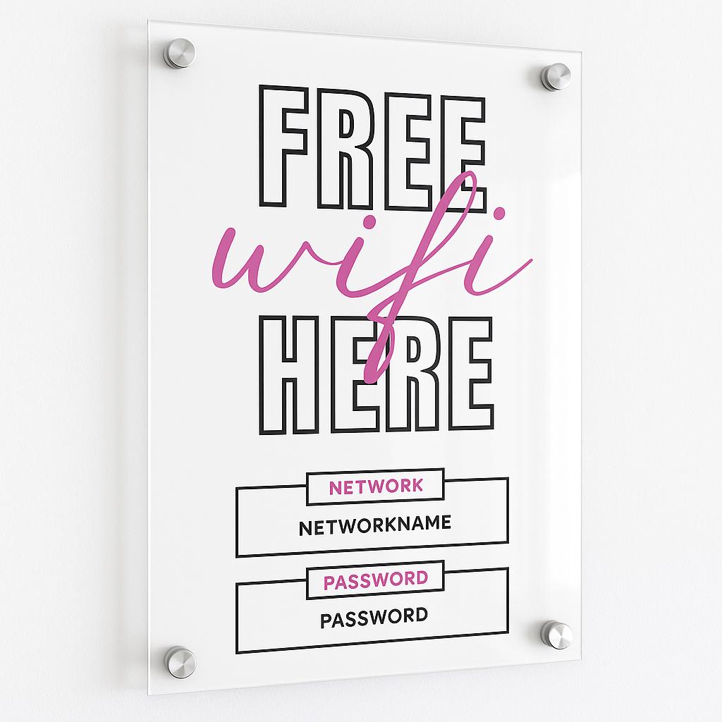 Custom Guest WiFi Sign, Home Small Business, WiFi Wall Plaque for Home, UV Printed Acrylic Sign, Scan to Connect Sign, Gift for New Home
