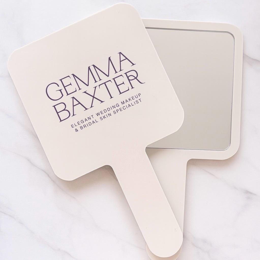 Personalized Handheld Mirror with Custom Logo – Custom Salon Mirror for Makeup Artists, Lash Technicians, Hair Stylists & Beauty MUA