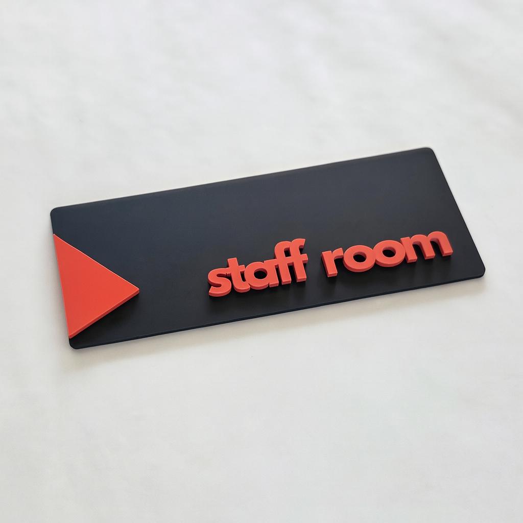 Custom 3D Door Sign | Staff Room Business Office Hotel Wayfinding Signage | Business Plaque | Office Direction, Information Restroom